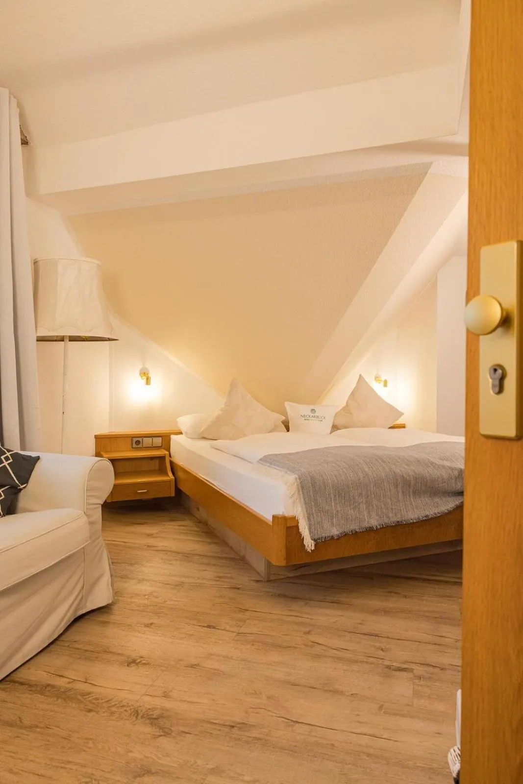Bed in Hotel Neckarblick