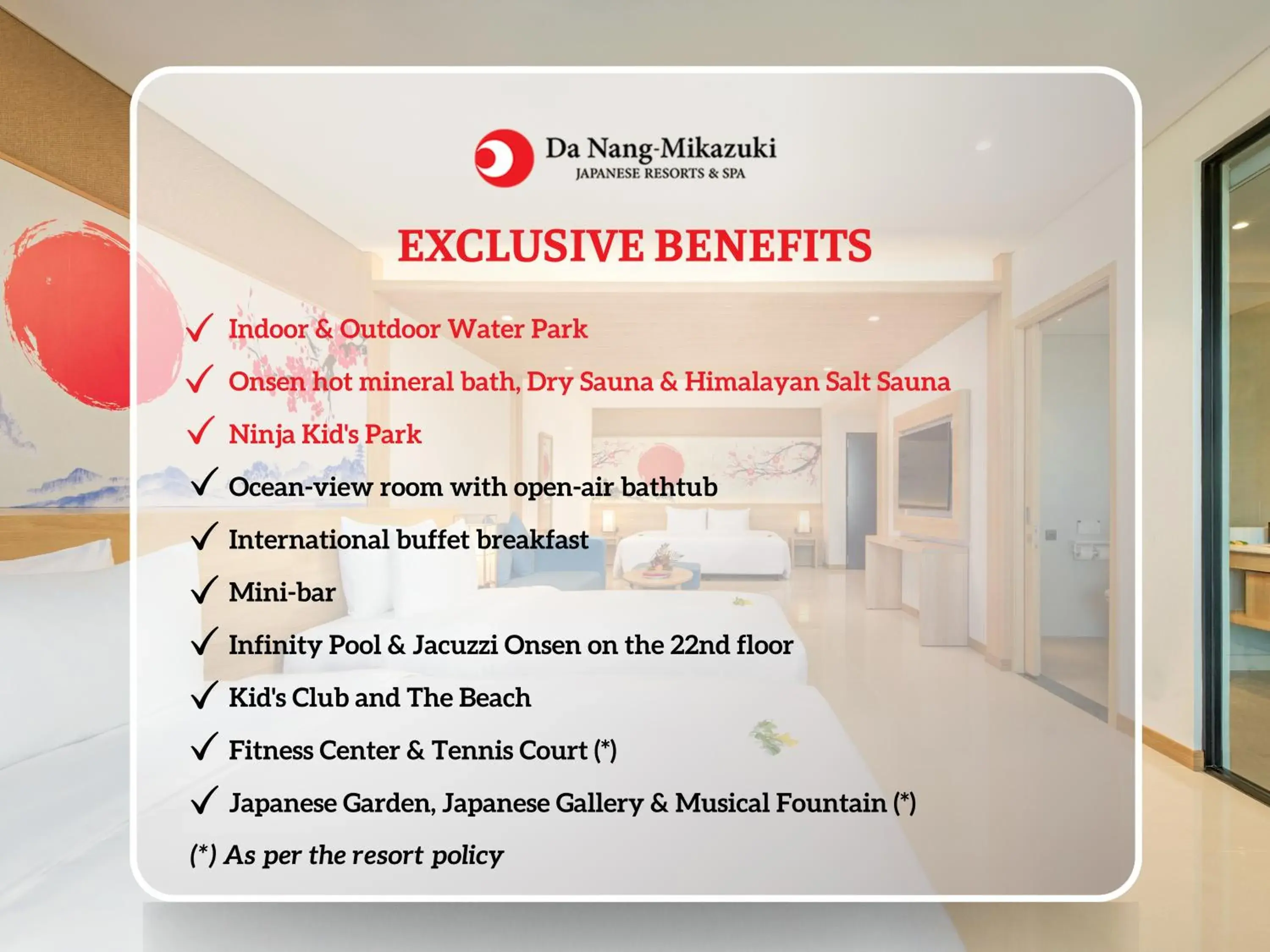 Special Offer - Family Room with Ocean View - Onsen & Water Park Inclusive in Da Nang - Mikazuki Japanese Resorts & Spa Special Offer - Family Room with Ocean View - Onsen & Water Park Inclusive in Da Nang - Mikazuki Japanese Resorts & Spa