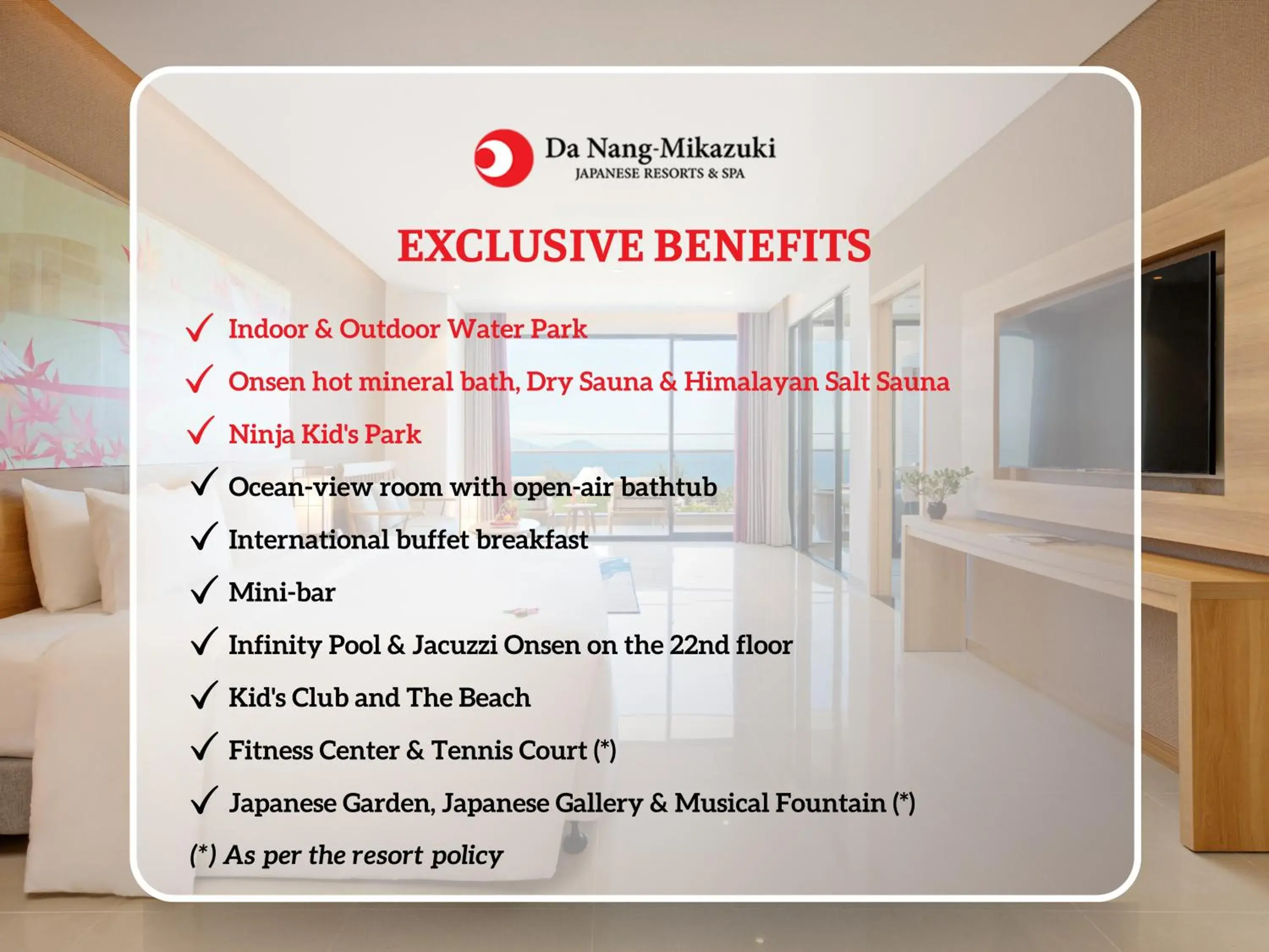 Special Offer - Deluxe Double Room with Ocean View - Onsen & Water Park Inclusive in Da Nang - Mikazuki Japanese Resorts & Spa Special Offer - Deluxe Double Room with Ocean View - Onsen & Water Park Inclusive in Da Nang - Mikazuki Japanese Resorts & Spa