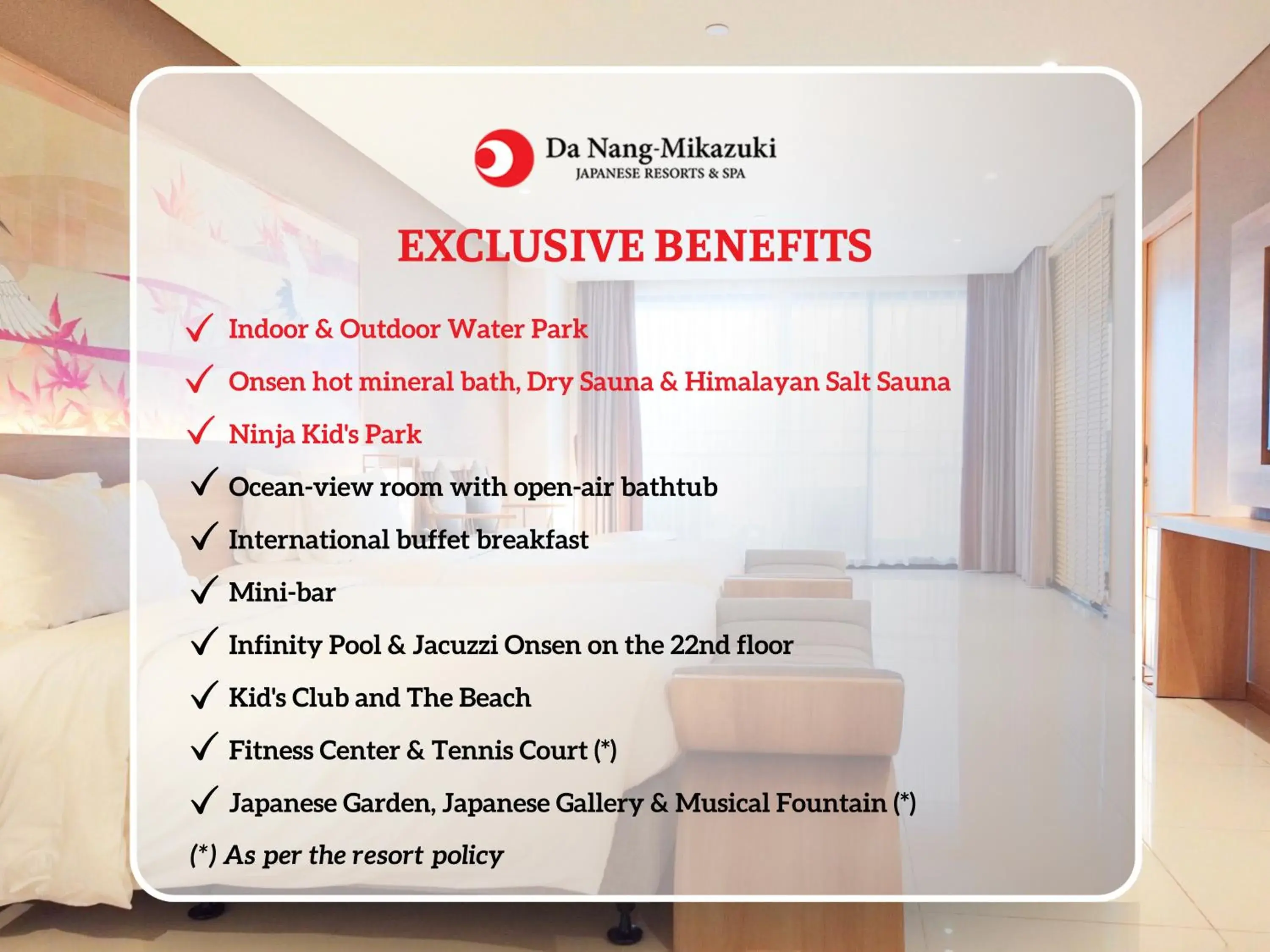 Special Offer - Onsen & Water Park Inclusive - Premium Deluxe Twin Room with Ocean View in Da Nang - Mikazuki Japanese Resorts & Spa Special Offer - Onsen & Water Park Inclusive - Premium Deluxe Twin Room with Ocean View in Da Nang - Mikazuki Japanese Resorts & Spa
