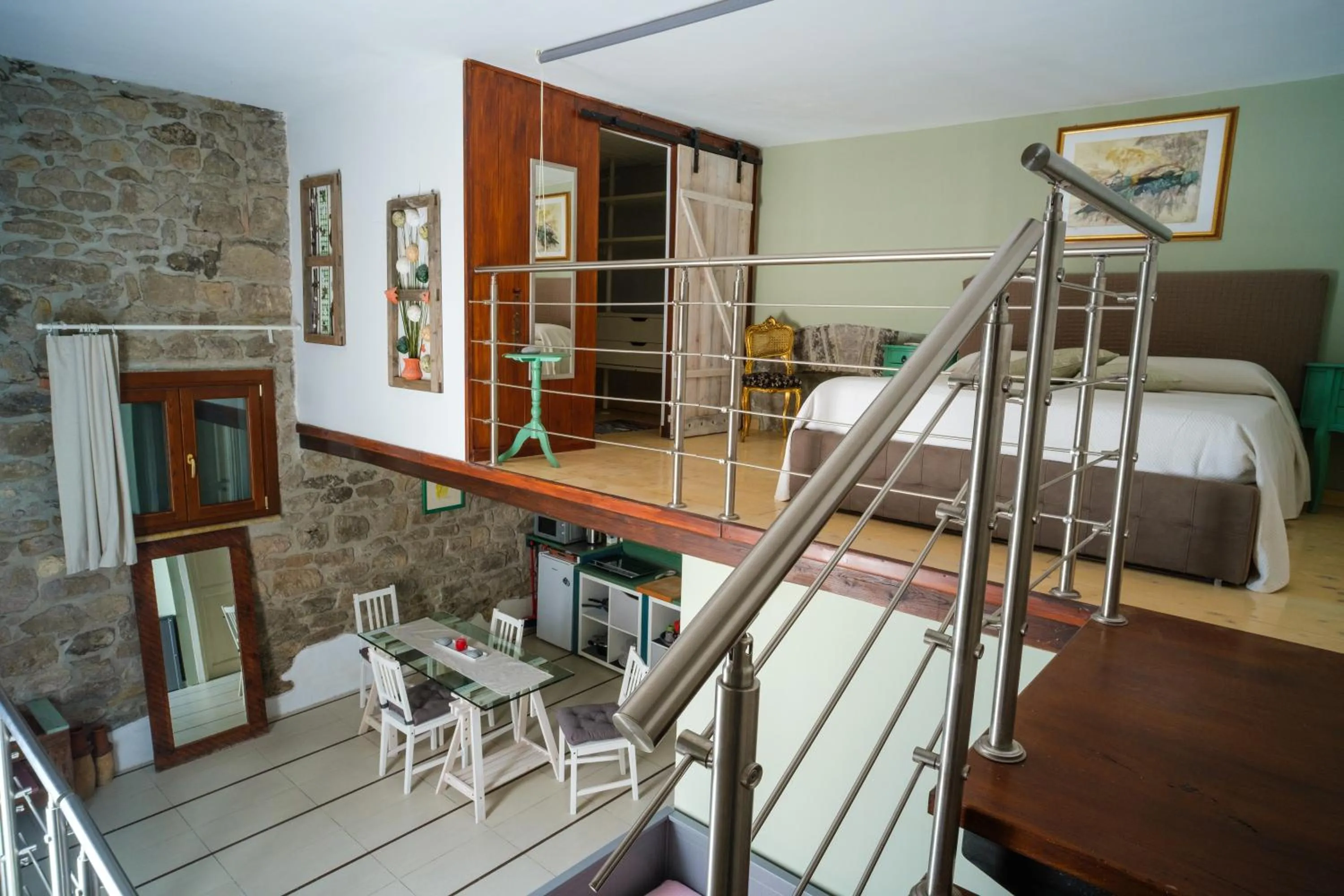 View (from property/room), Bed in Locanda Villa Naumanni