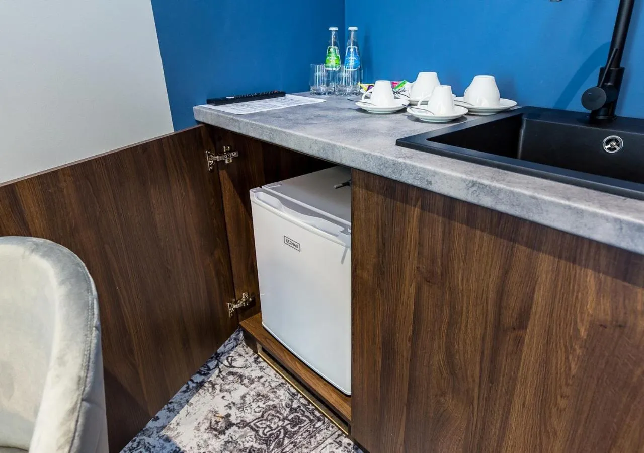 Kitchen or kitchenette in Aparthotel Cracovia Residence