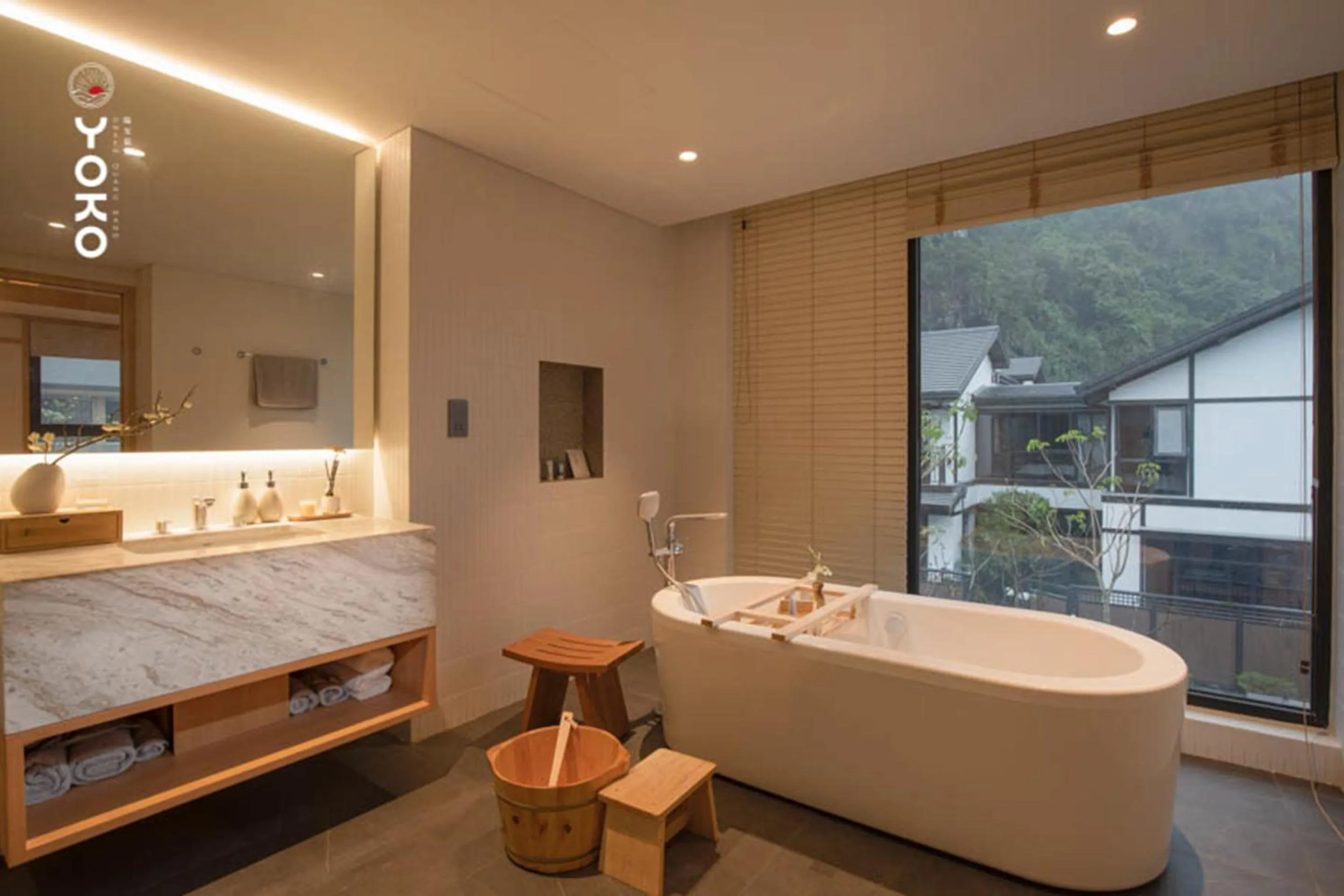 Bathroom, Bed in Yoko Onsen Quang Hanh
