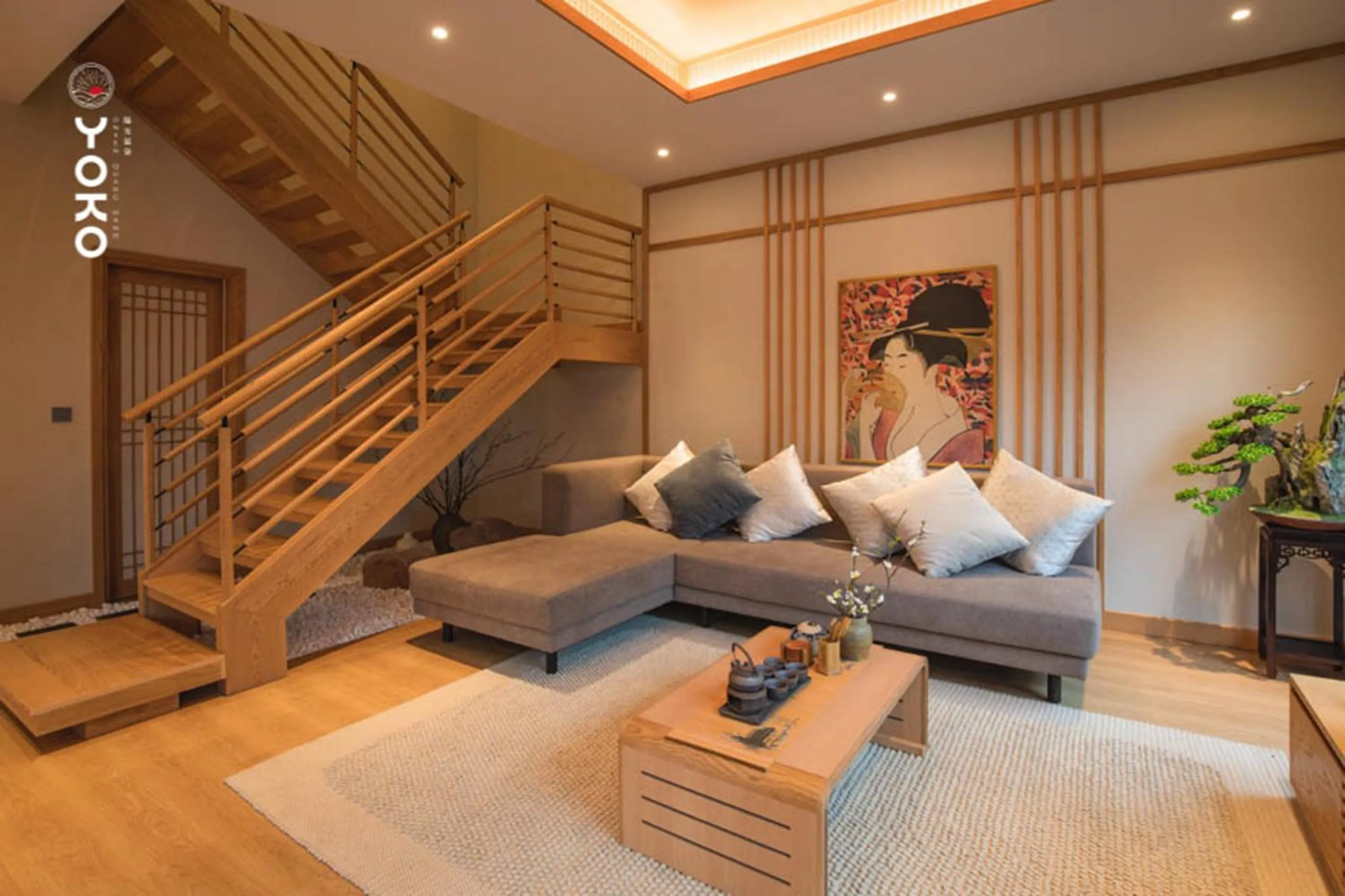 Living room in Yoko Onsen Quang Hanh