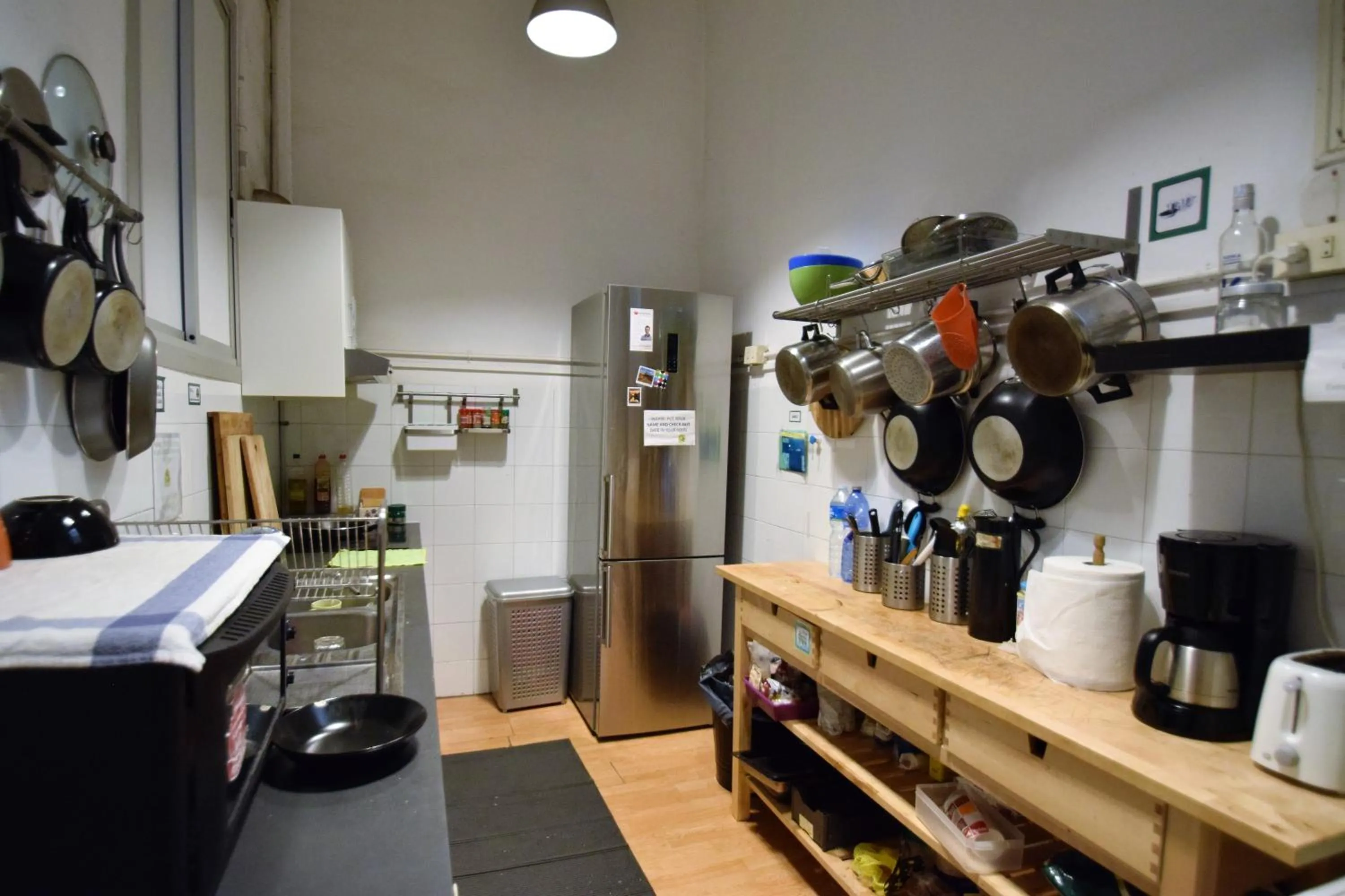 Communal kitchen in Fabrizzios Terrace Hostel