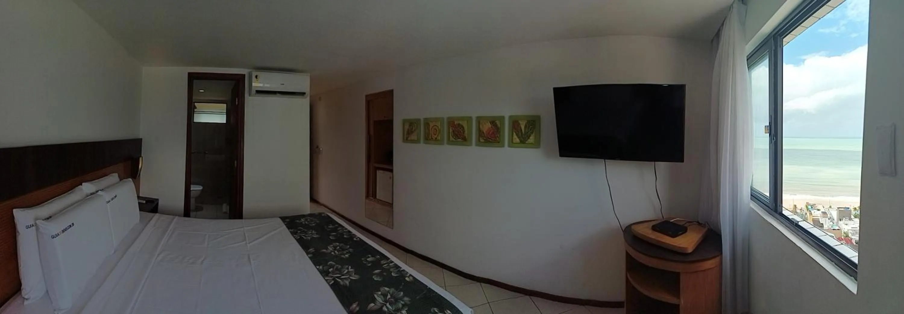 View (from property/room), Bed in Natal Plaza requinte, conforto e vista para o mar