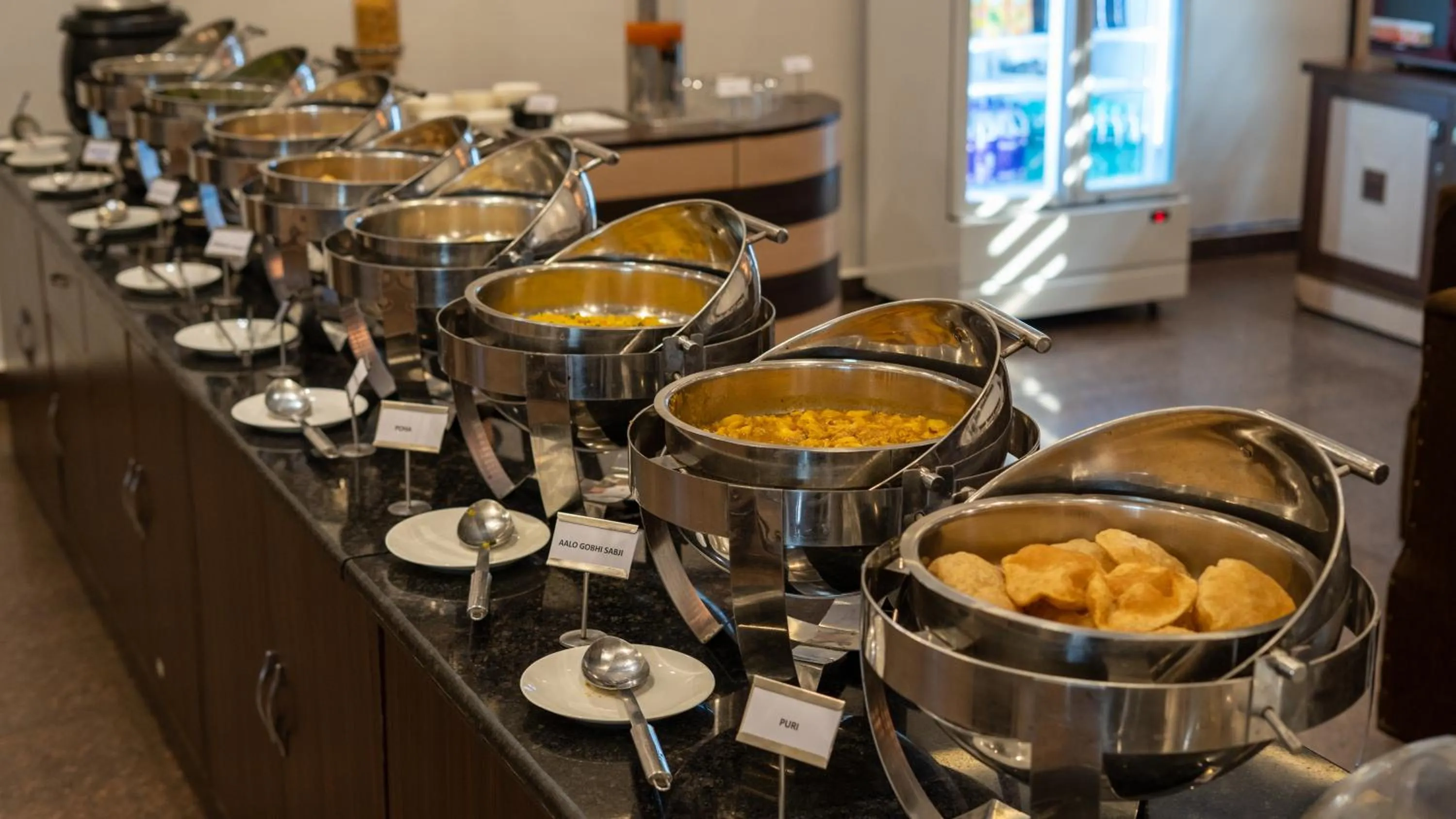 Buffet breakfast in Niranjana Hotel Bodhgaya