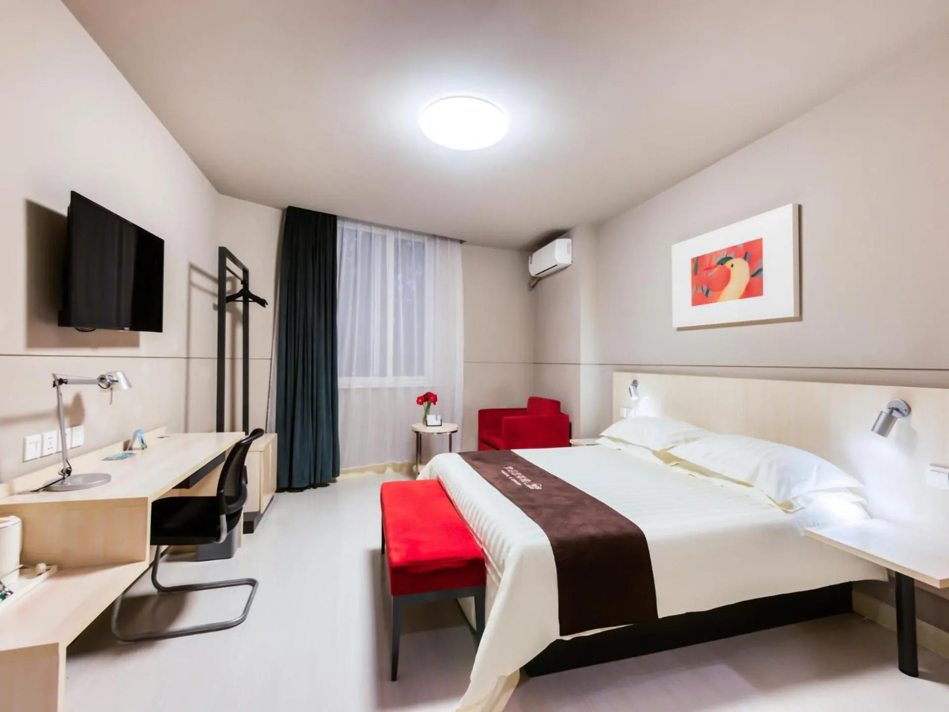 Bed in Jinjiang Inn Xinchang Gushan Road Big Buddha Temple