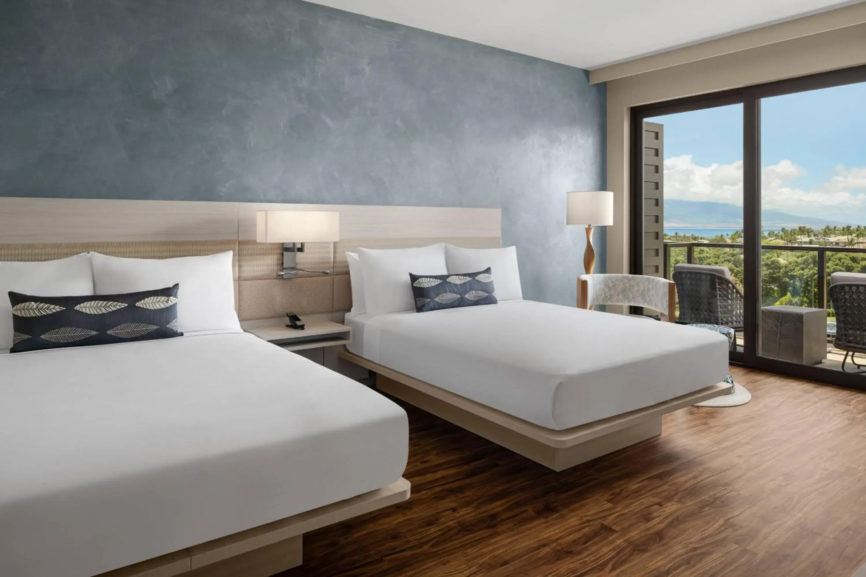 Guest Room with 2 queen bed, ocean view and balcony in AC Hotel by Marriott Maui Wailea Guest Room with 2 queen bed, ocean view and balcony in AC Hotel by Marriott Maui Wailea