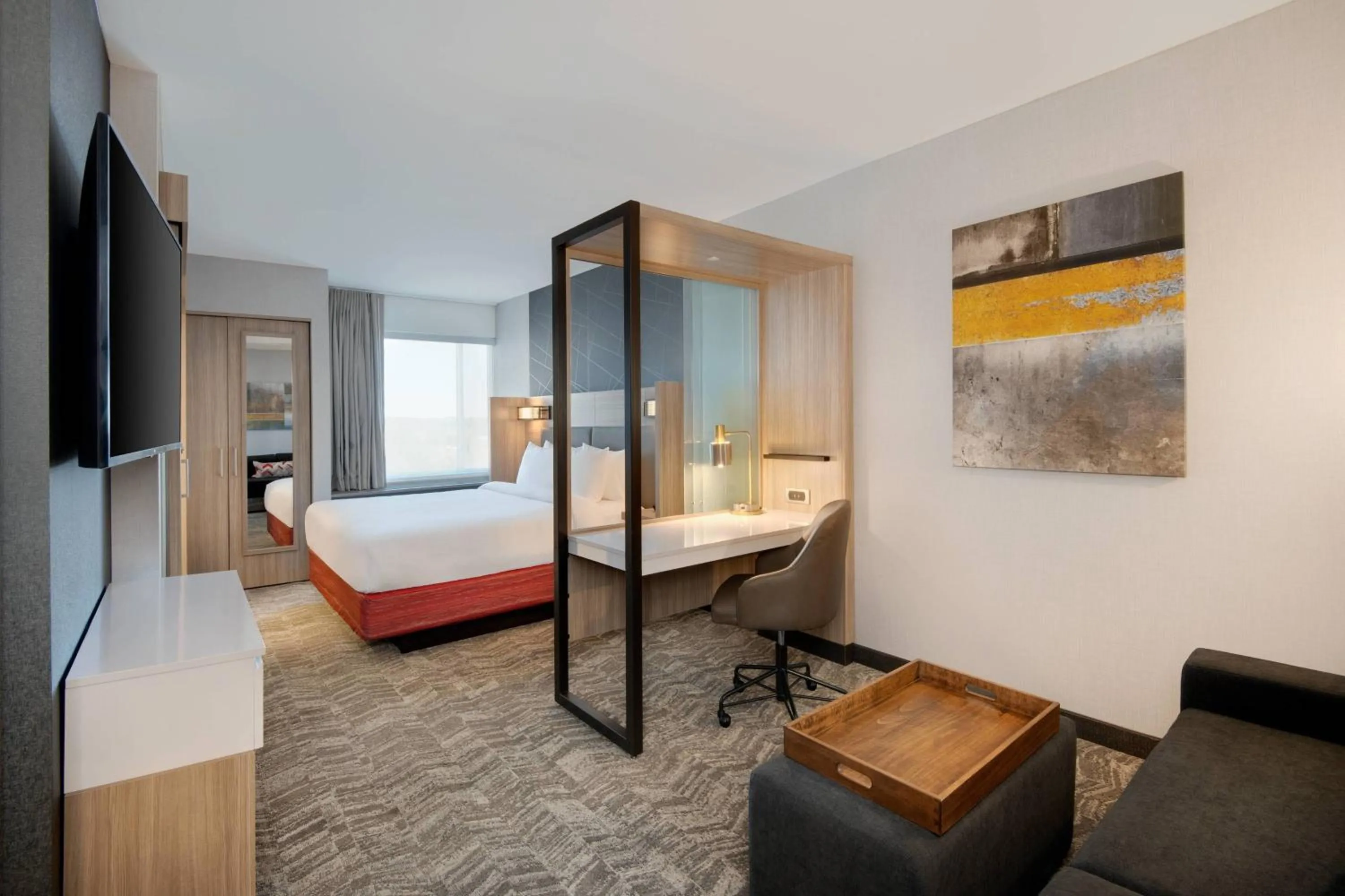 Photo of the whole room, Bed in SpringHill Suites by Marriott Indianapolis Keystone