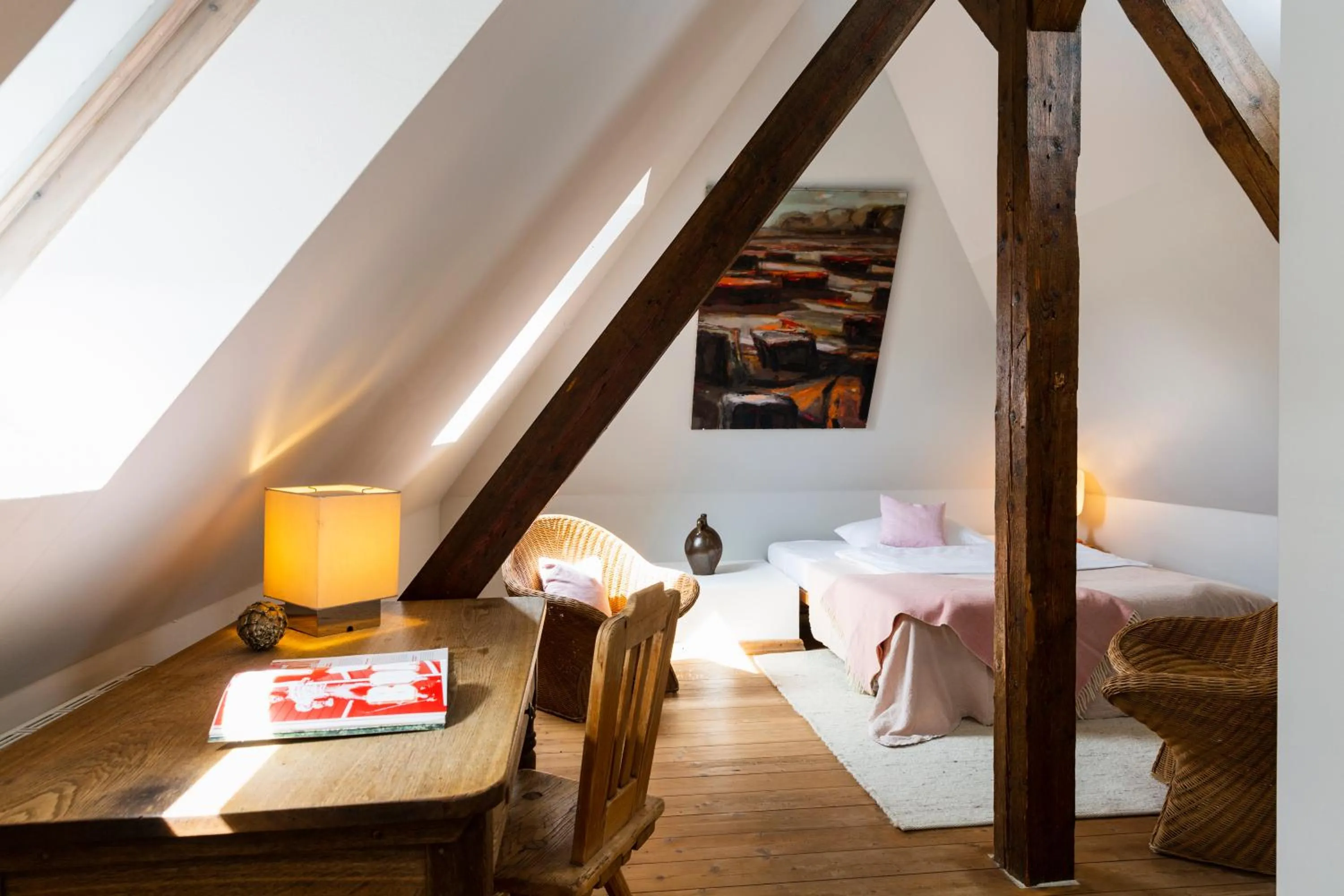 Photo of the whole room, Bed in Gut Sonnenhausen