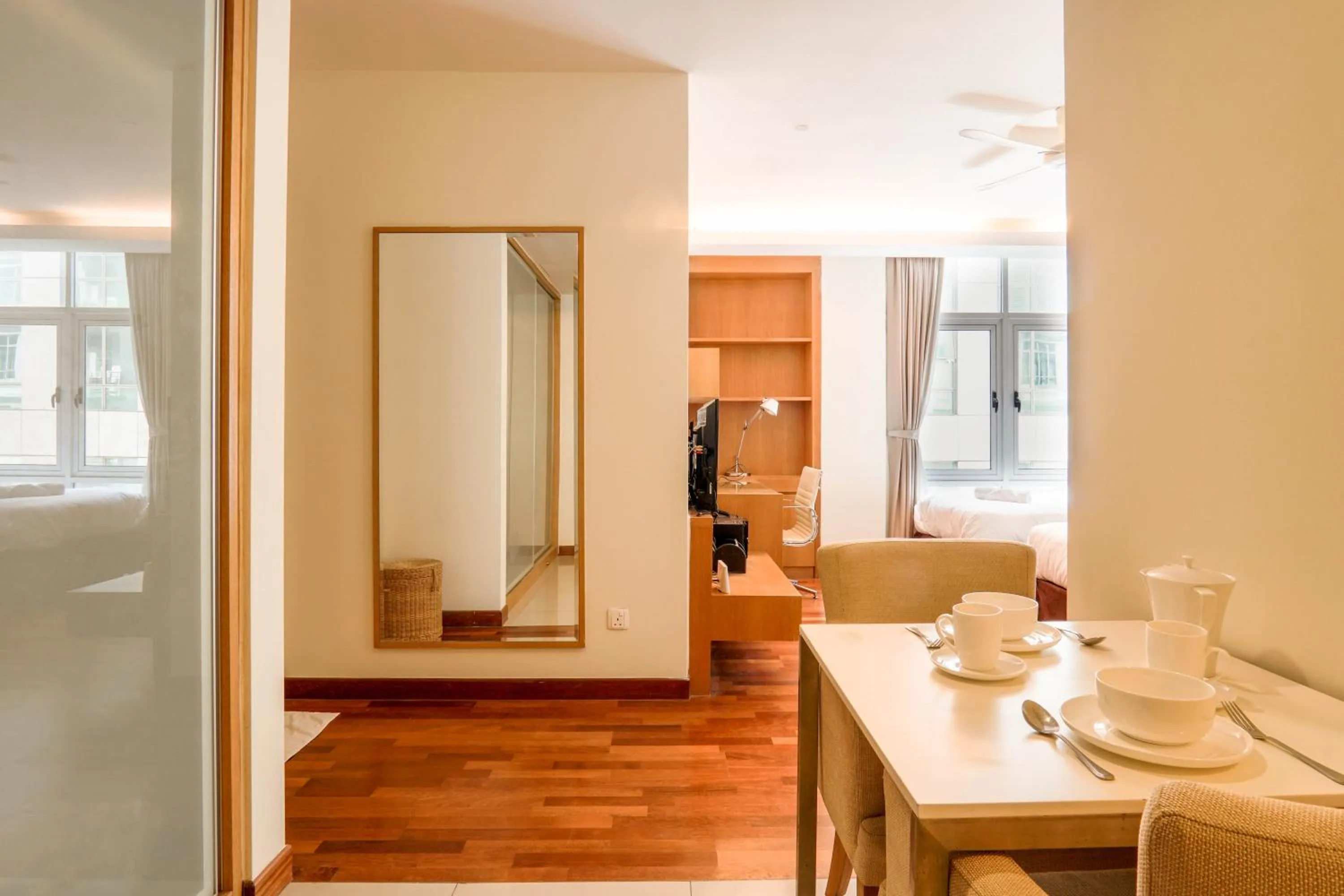 Kitchen or kitchenette in Lot 163 at Cormar Suites by Airhost