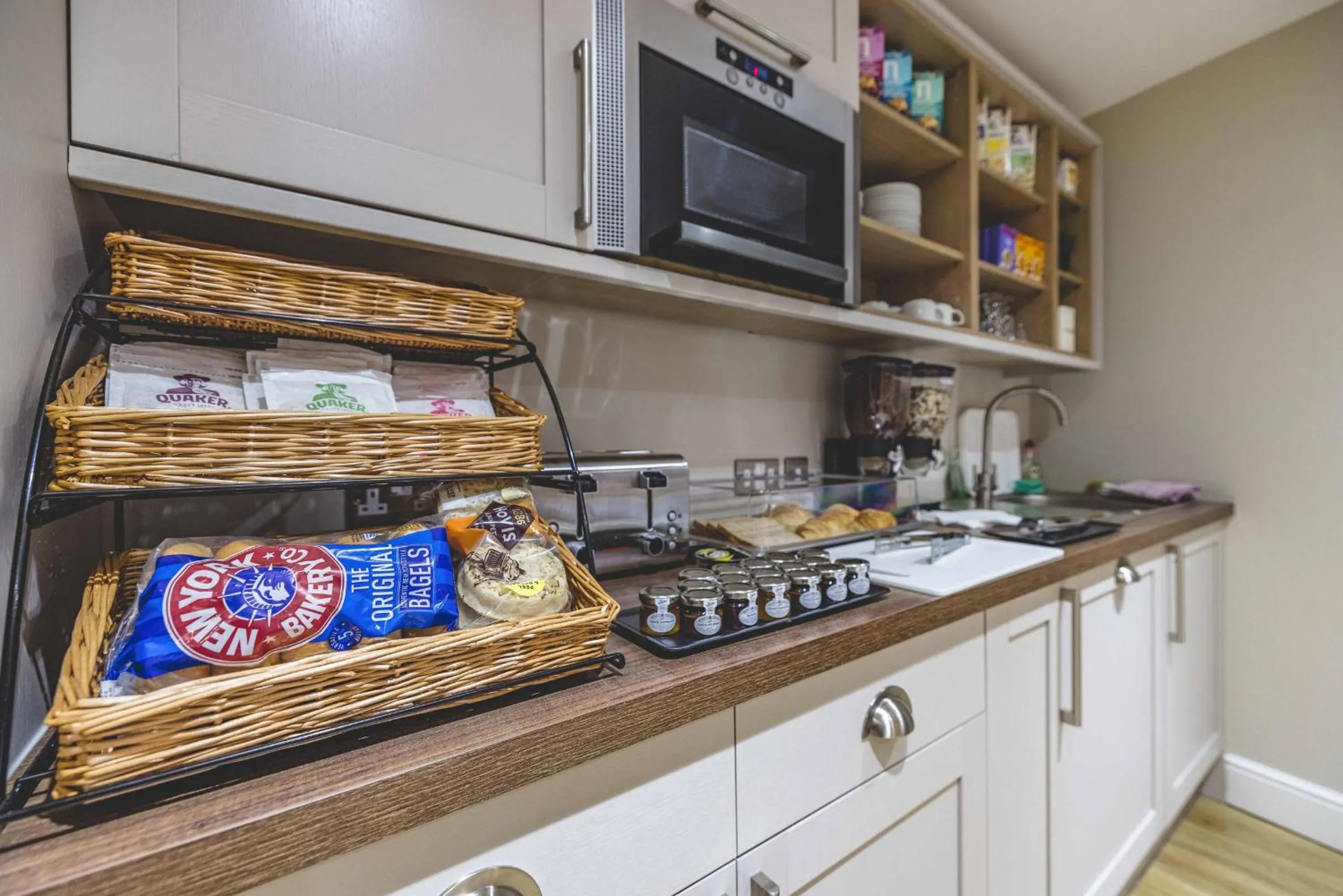 Communal kitchen in Goswell House Hotel central Windsor