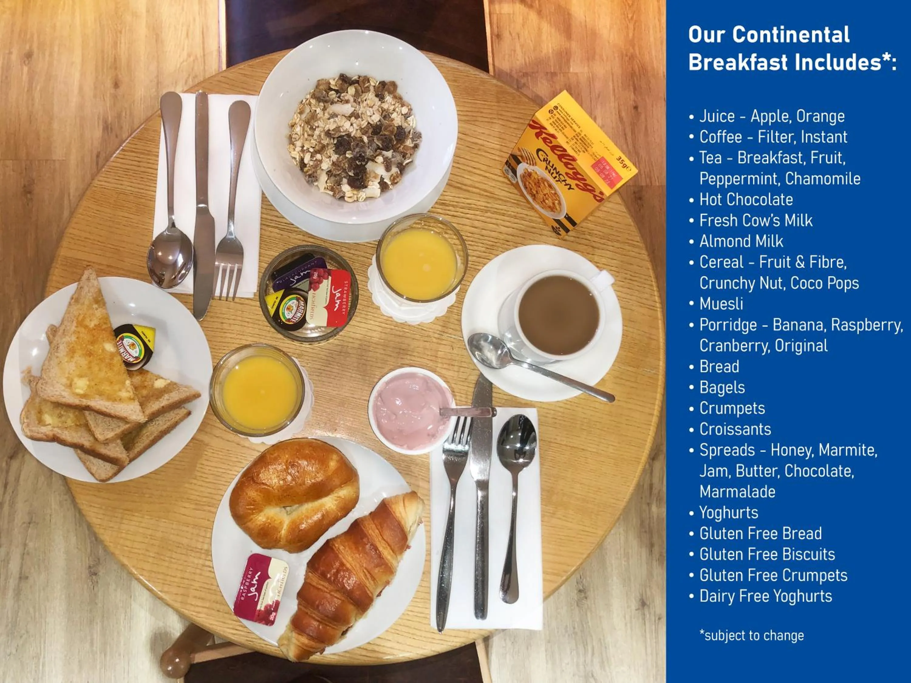 Food and drinks in Goswell House Hotel central Windsor