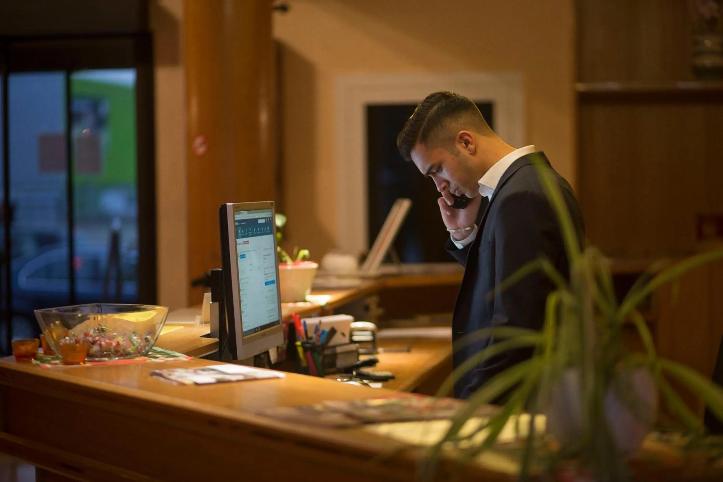 Lobby or reception in Hotel Stadt Peine