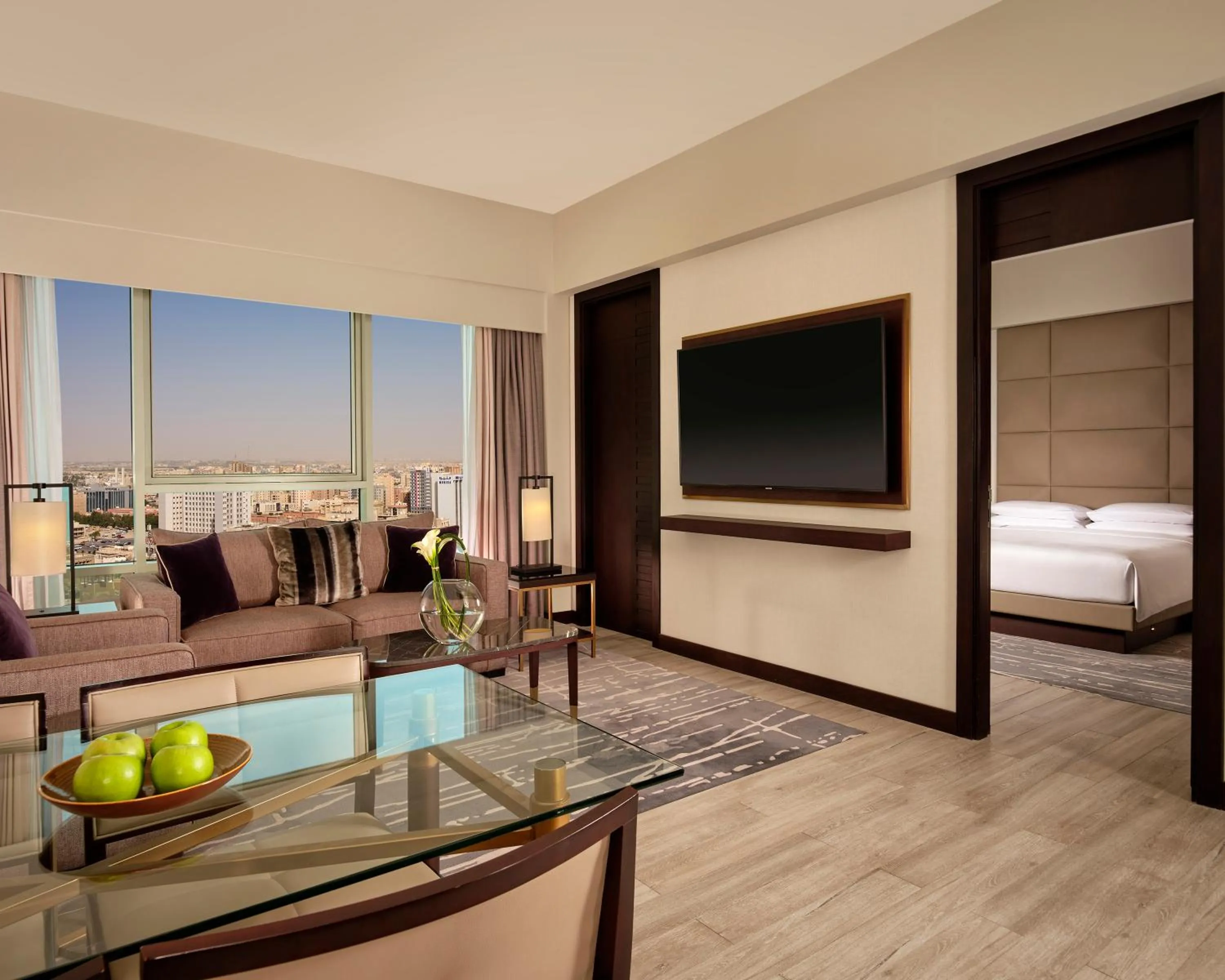 View (from property/room), Bed in Hyatt Regency Al Kout Mall