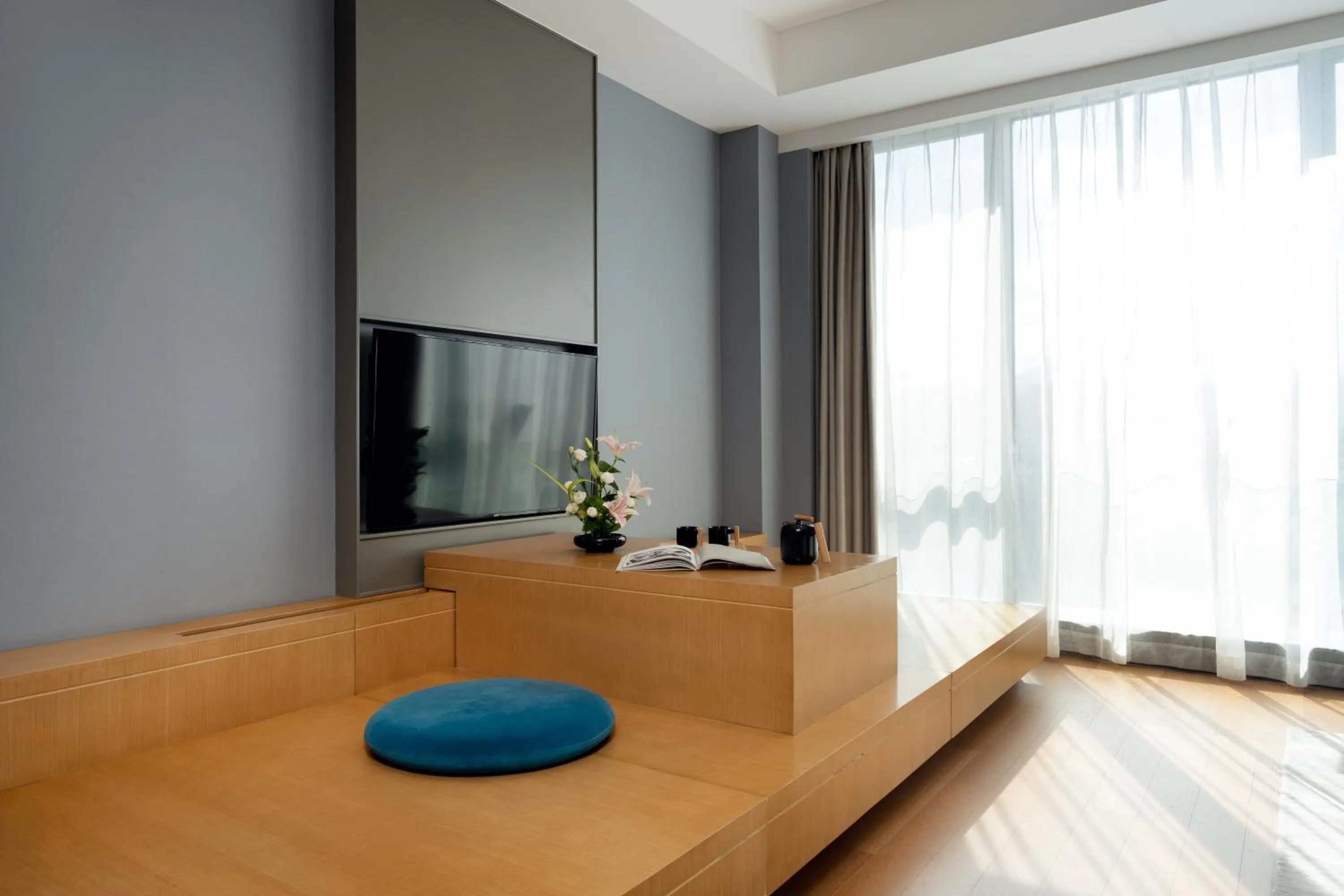 Bed in SSAW Boutique Hotel Wenzhou Dexin