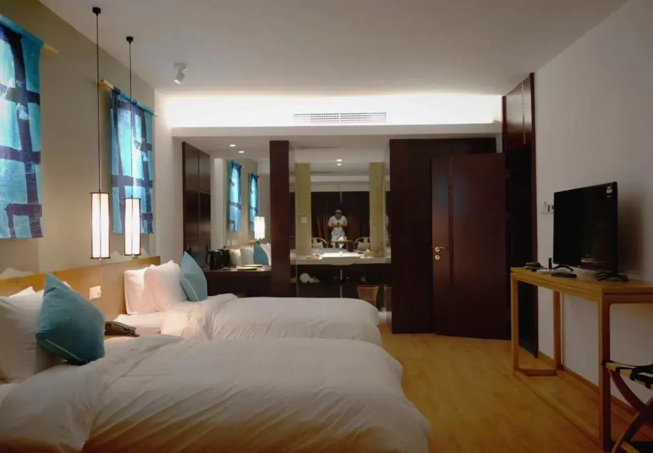 Courtyard Twin Room in Huangshan Demaotang Hotel Courtyard Twin Room in Huangshan Demaotang Hotel