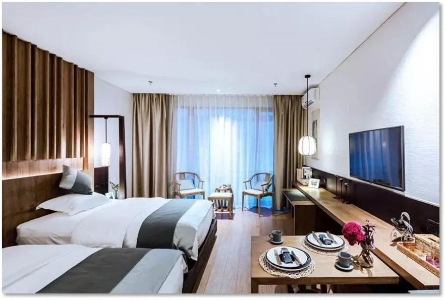 Bed in Huangshan Demaotang Hotel