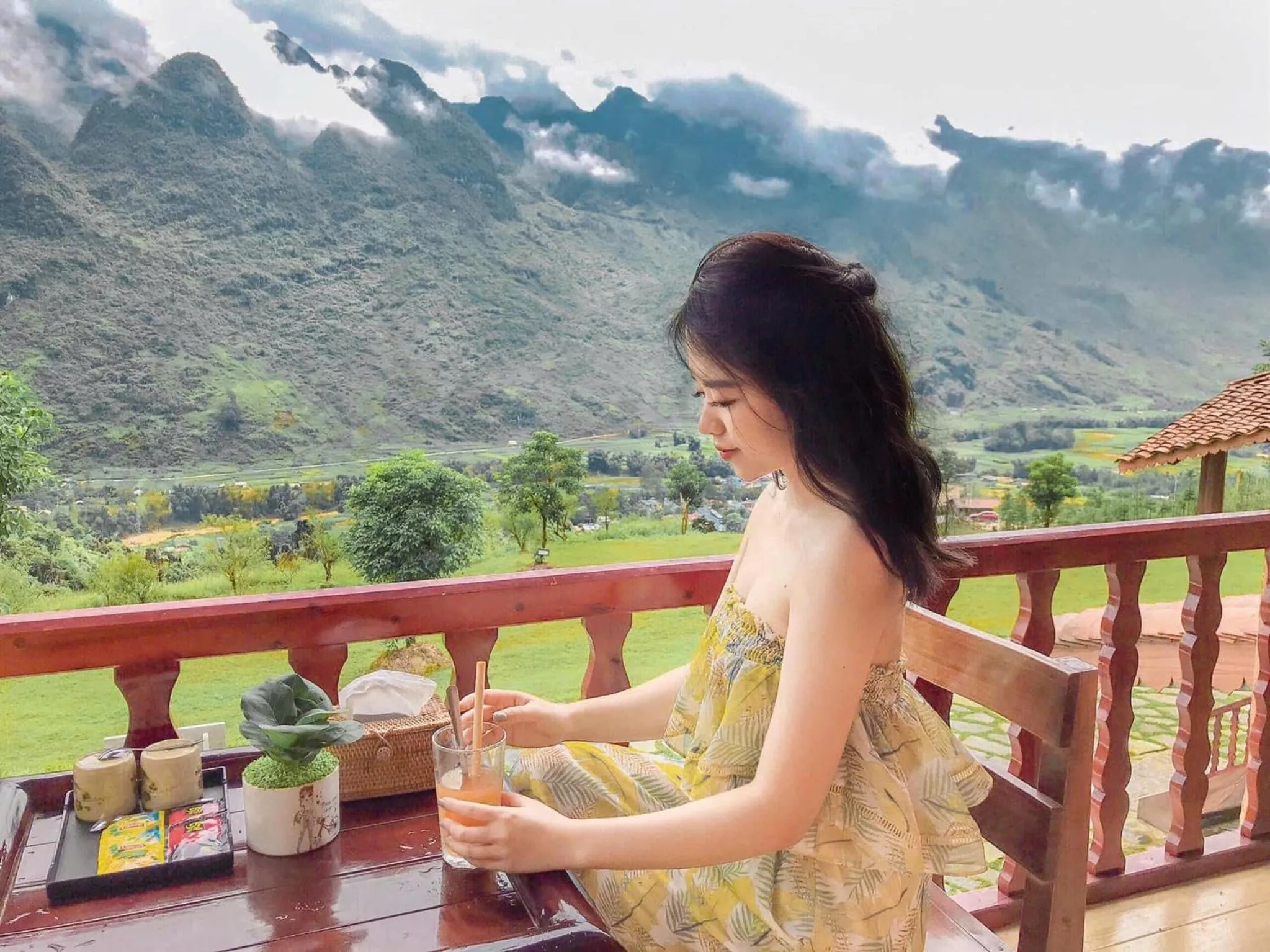 Balcony/Terrace in H'mong Village Resort Ha Giang