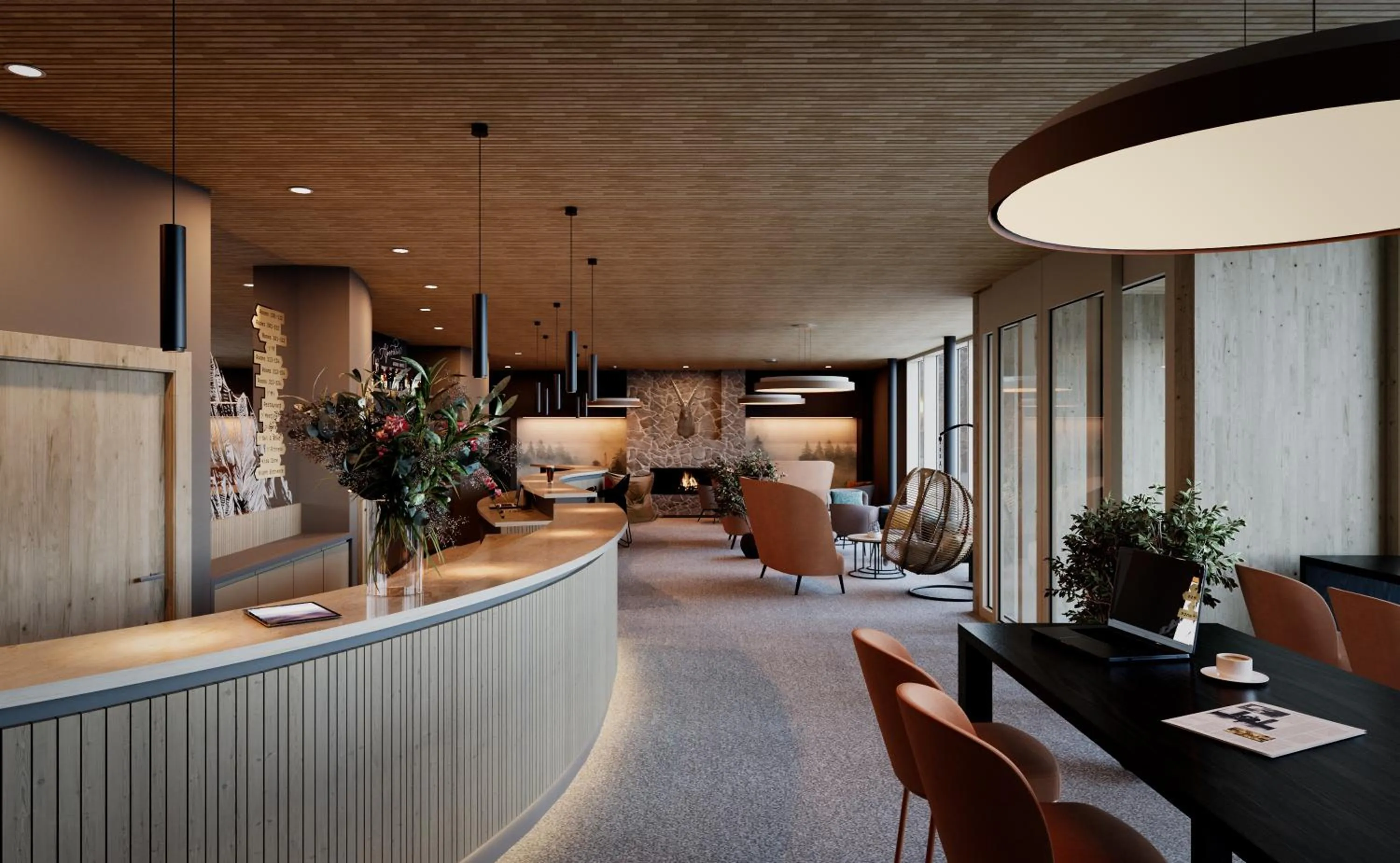 Lobby or reception in AVES Hotel Savognin