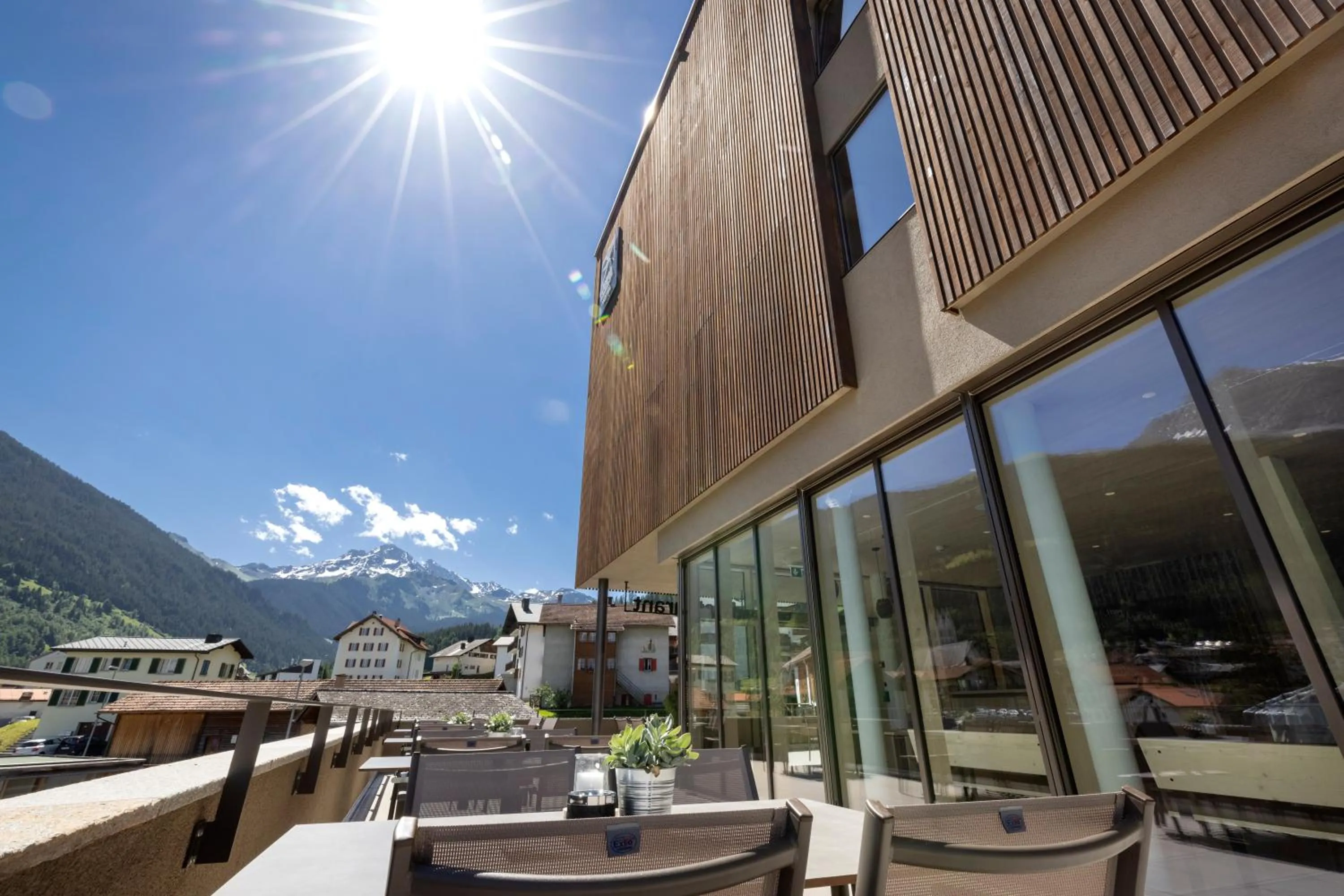 Balcony/Terrace in JUFA Hotel Savognin
