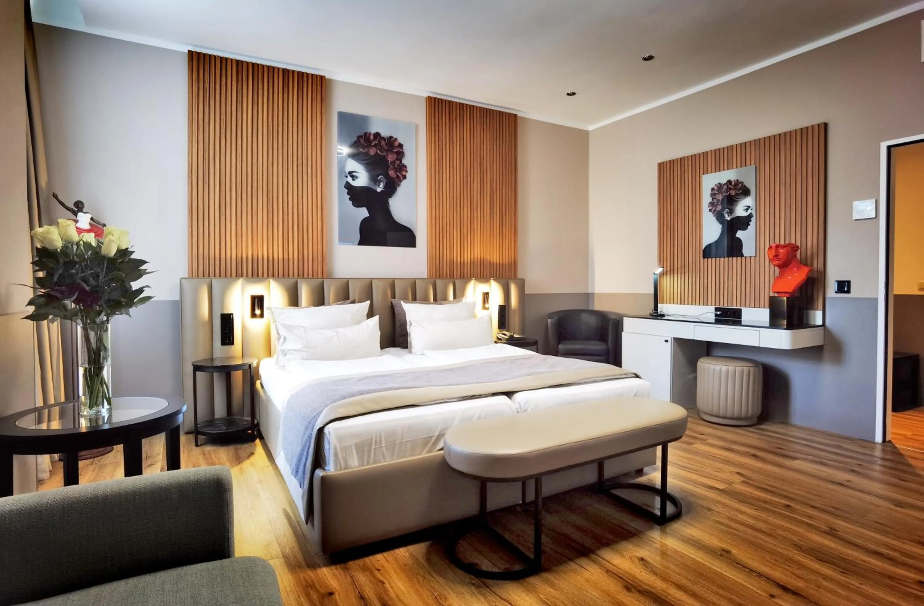 Bed in Arthotel Munich