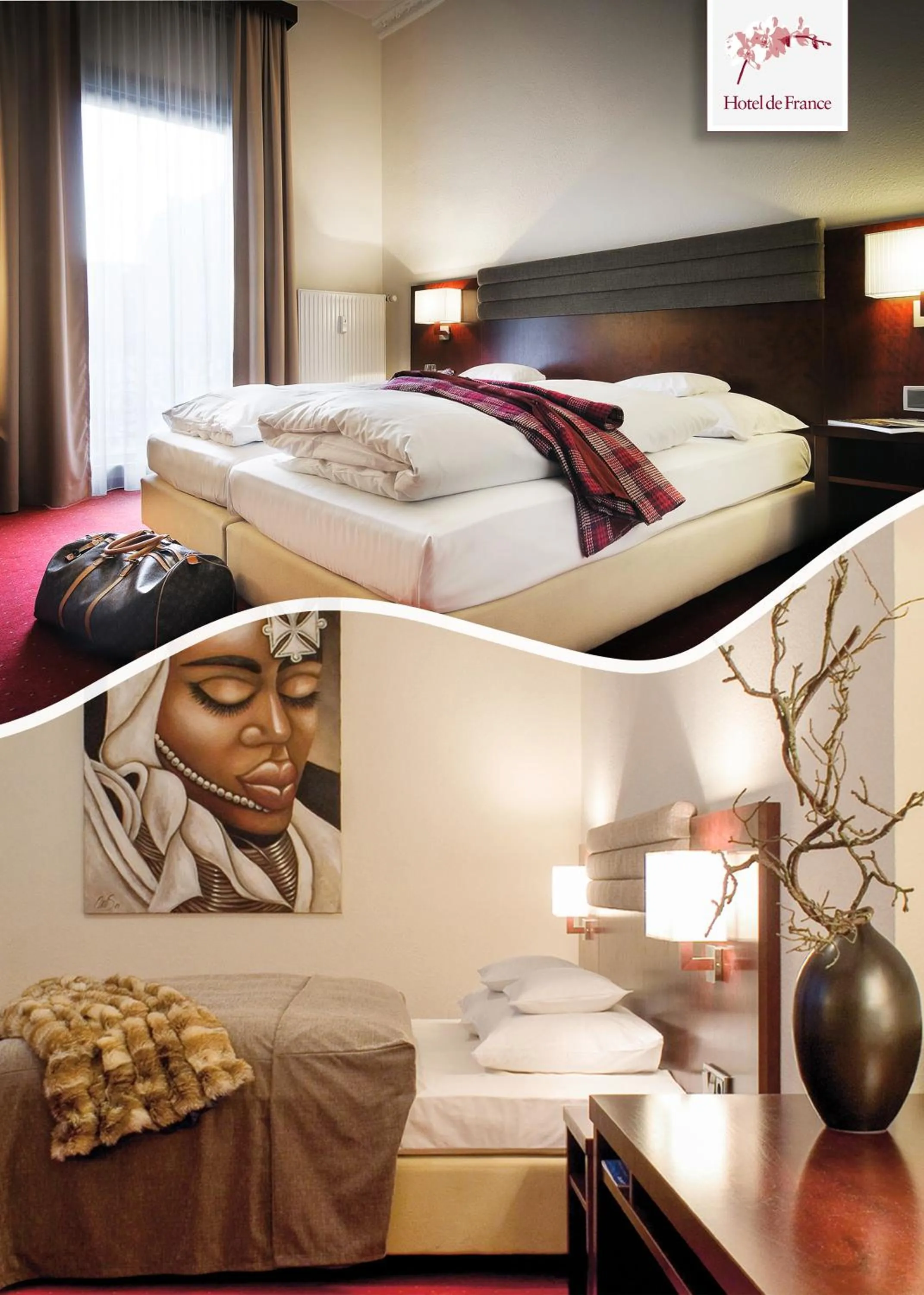 Photo of the whole room, Bed in Hotel de France Wiesbaden City