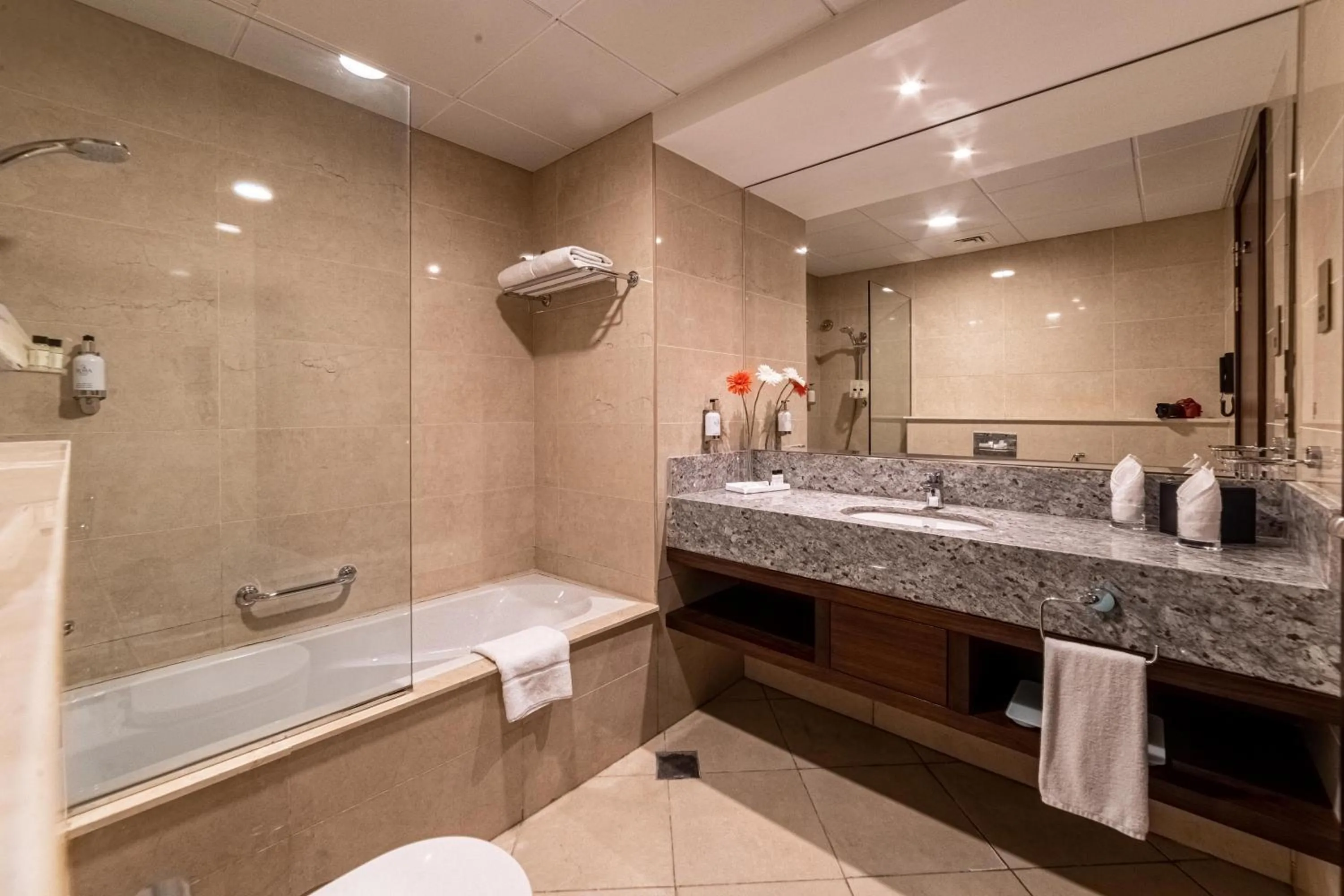 Bathroom in SUHA Creek Hotel Apartment, Waterfront Jaddaf, Dubai