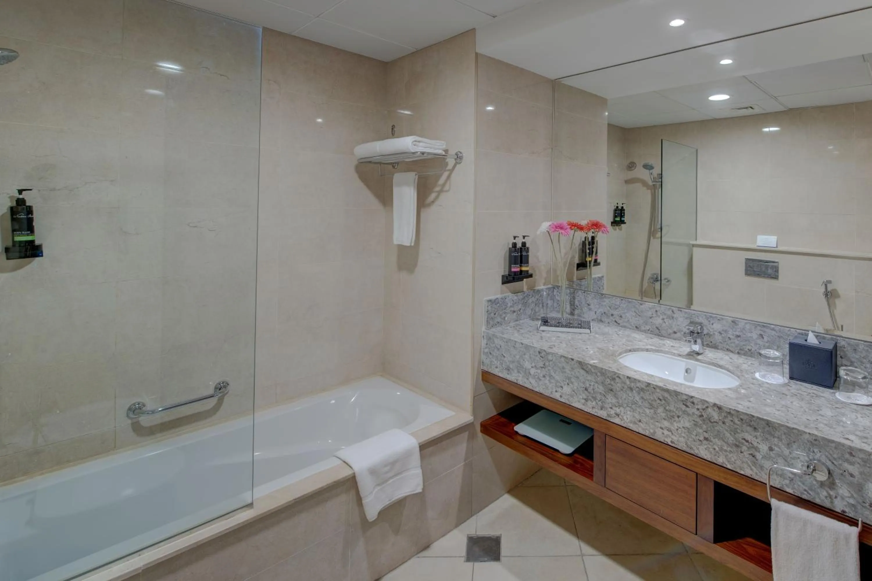 Bathroom in SUHA Creek Hotel Apartment, Waterfront Jaddaf, Dubai