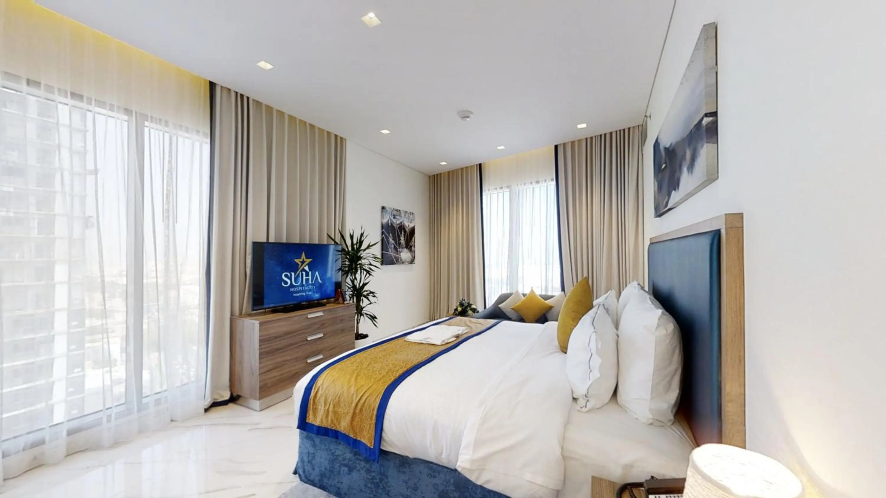 Photo of the whole room, Bed in SUHA Mina Rashid Hotel Apartments