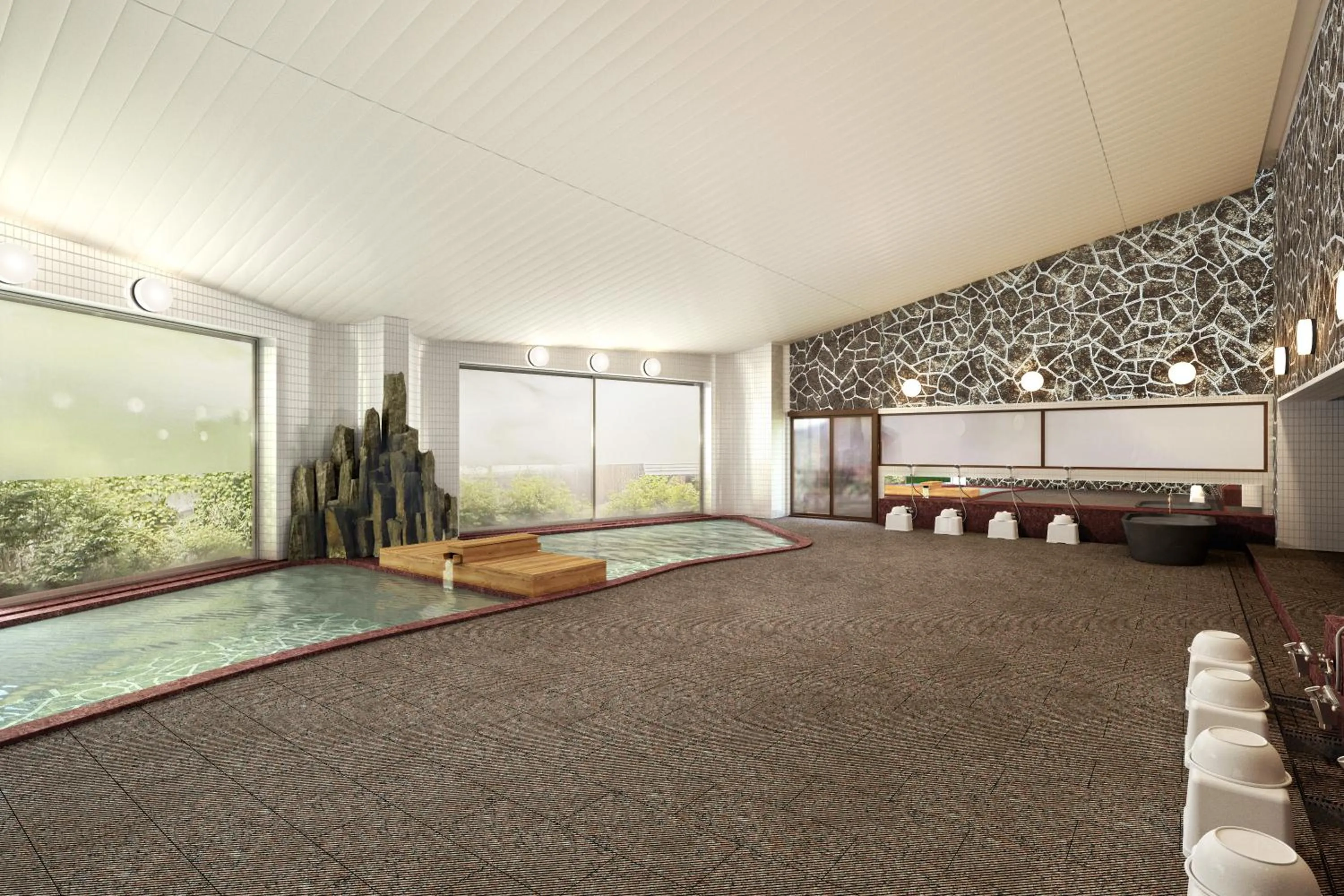 Hot Spring Bath in KAMENOI HOTEL Kusatsu Resort