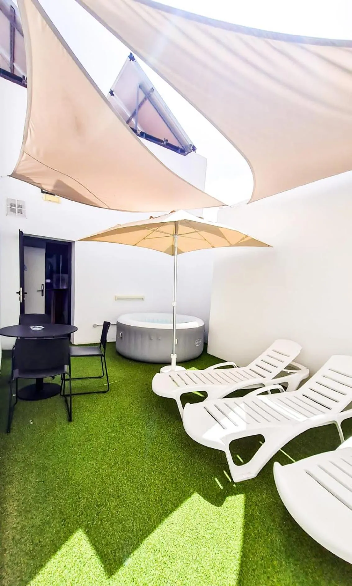 Patio in Atypicap Capsule Hostel