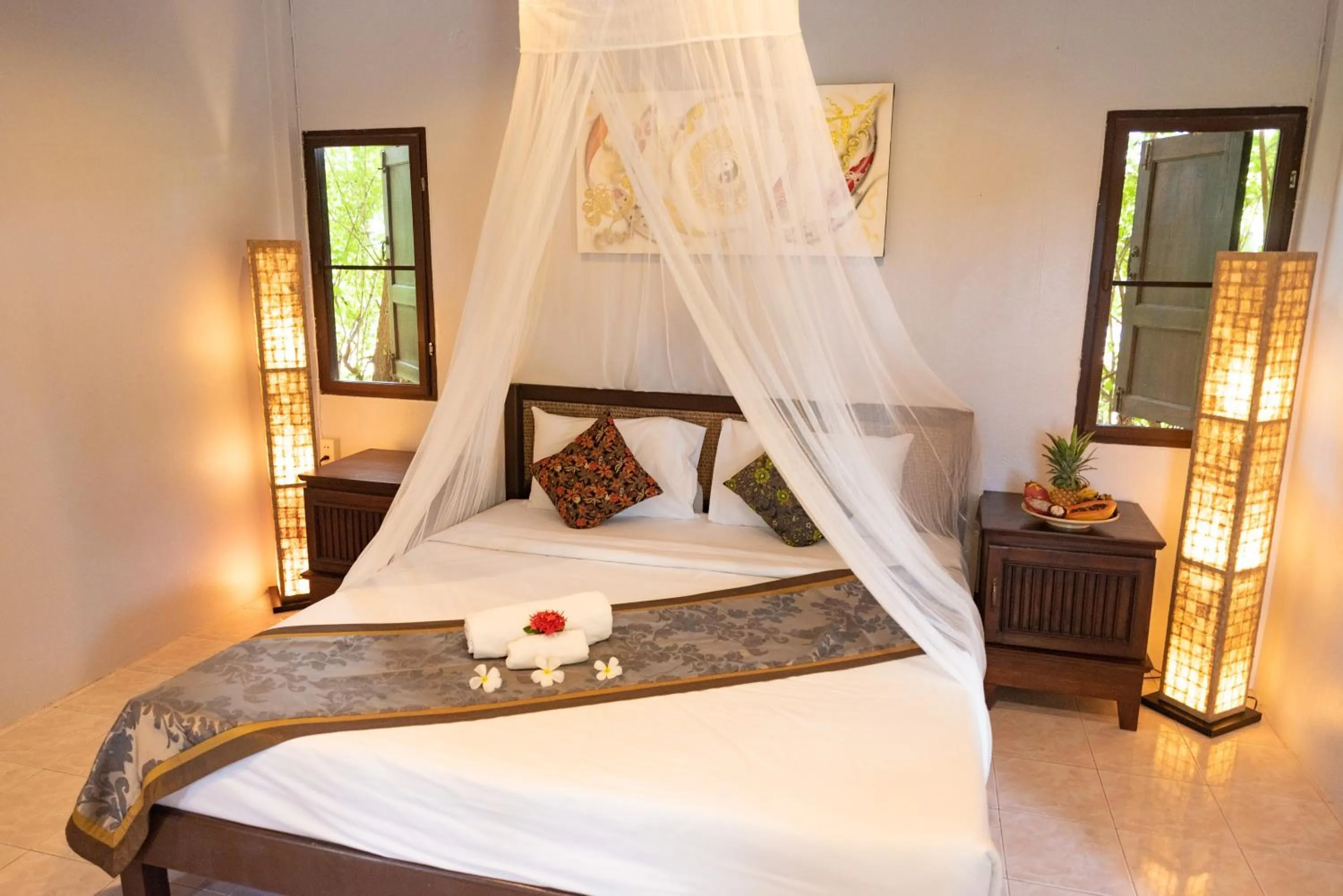 Bed in Satva Samui Yoga and Wellness Resort