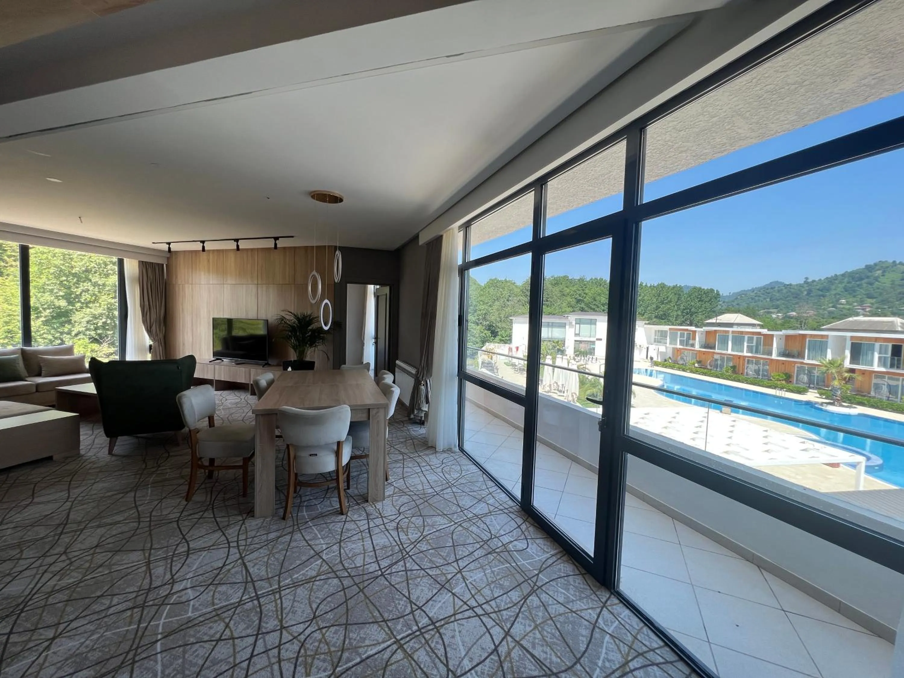 Pool view in Riva Hill Resort Lankaran