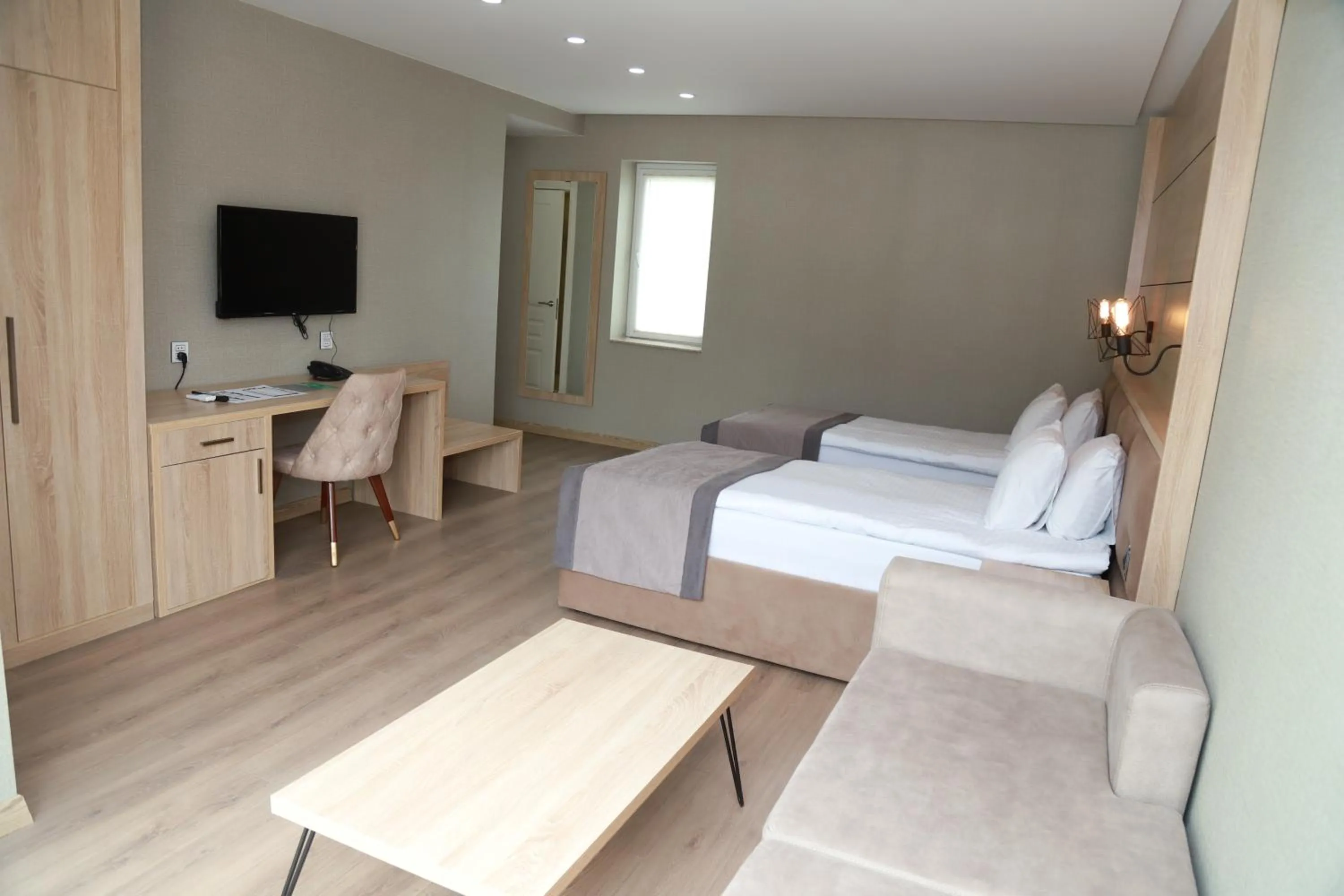 Communal lounge/ TV room, Bed in Riva Hill Resort Lankaran