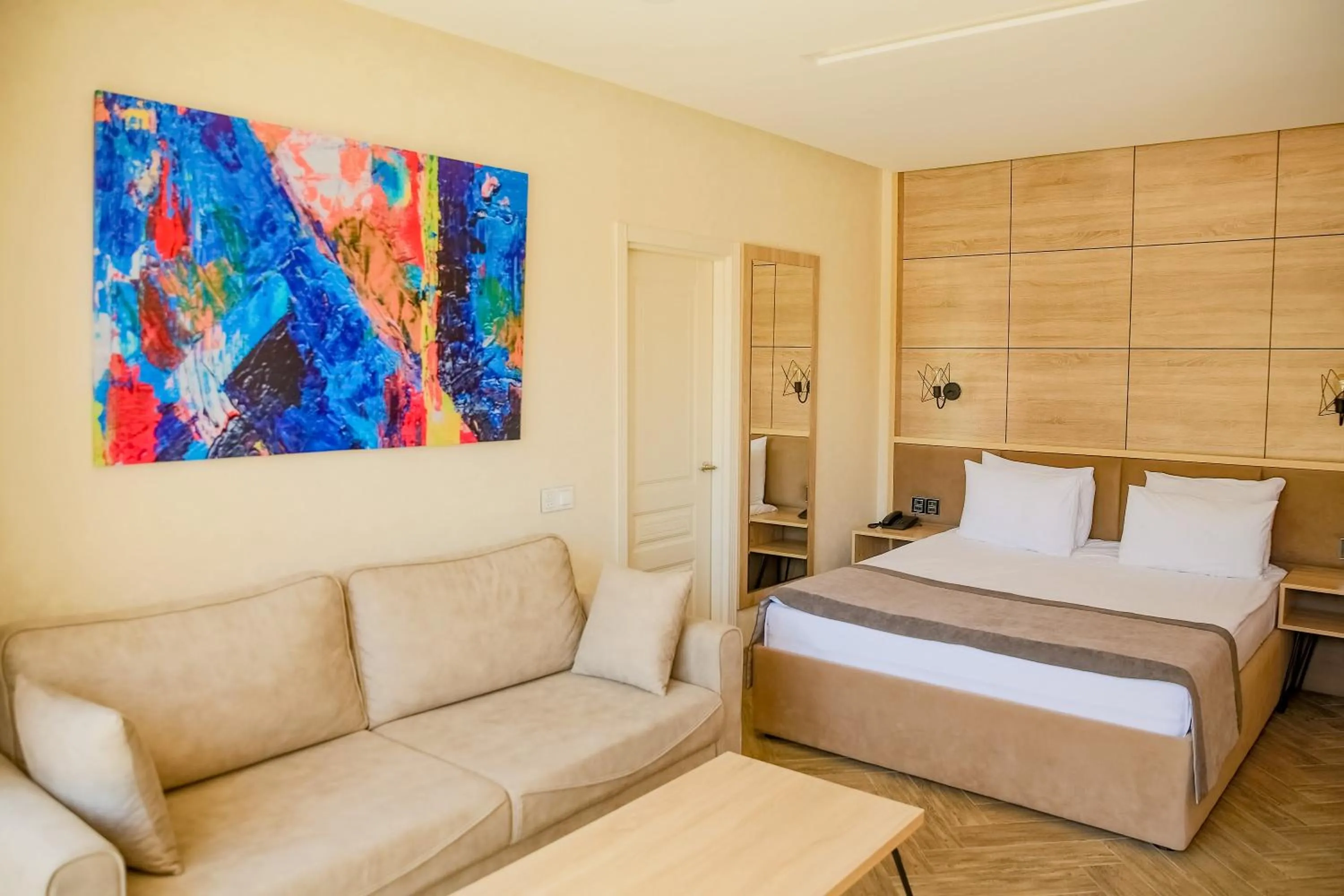 View (from property/room), Bed in Riva Hill Resort Lankaran