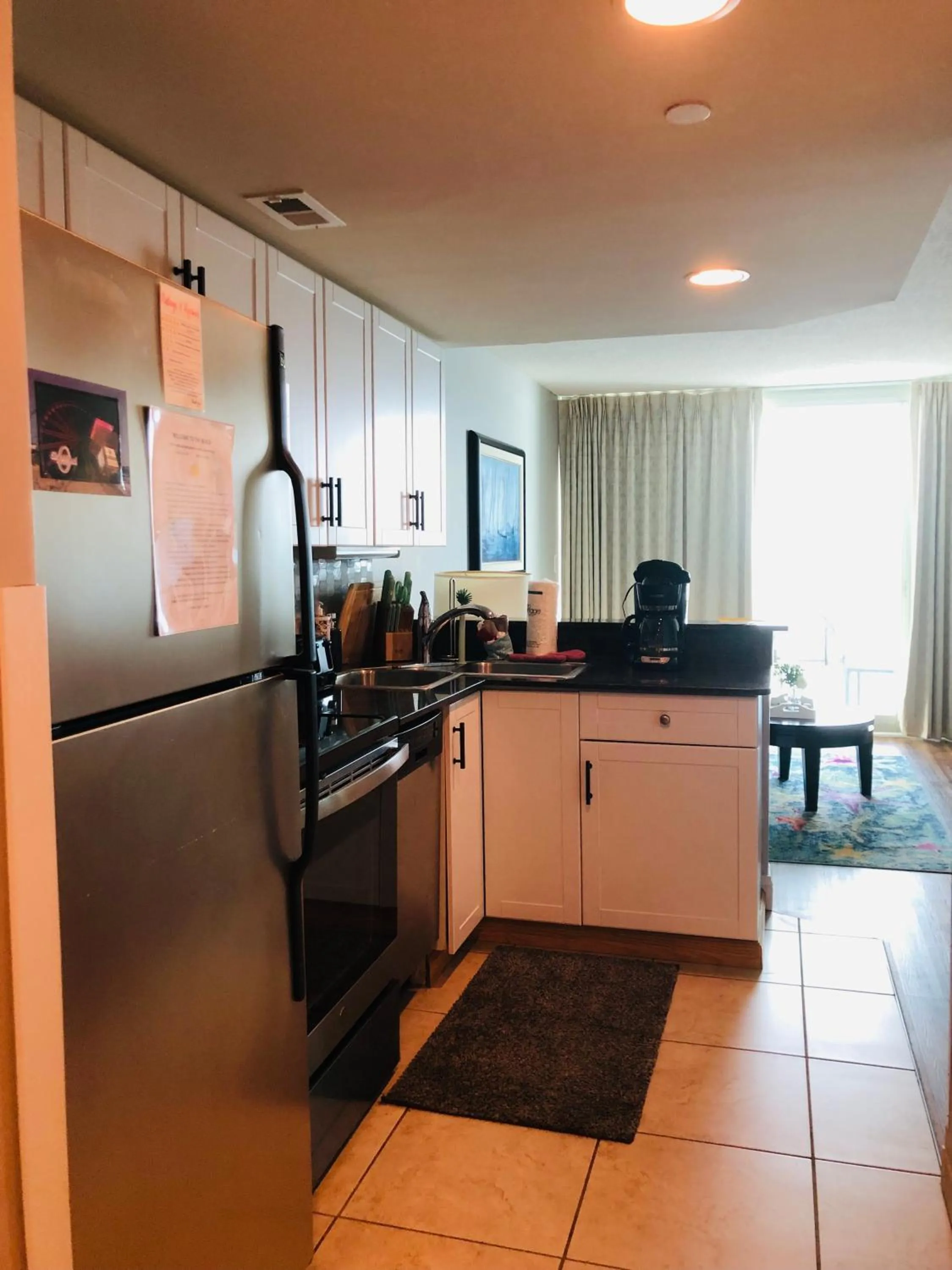 Kitchen or kitchenette in Luxury 2 bedroom 2 bathroom Ocean Front Condo on the 12th floor for 8