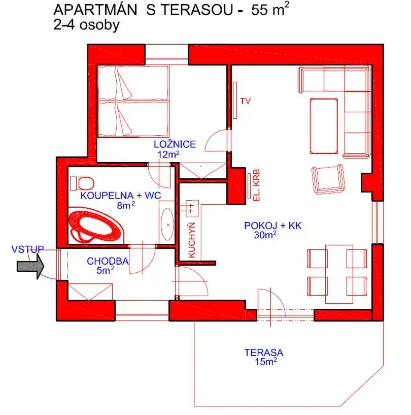 One-Bedroom Apartment in apartmány U Solišů One-Bedroom Apartment in apartmány U Solišů