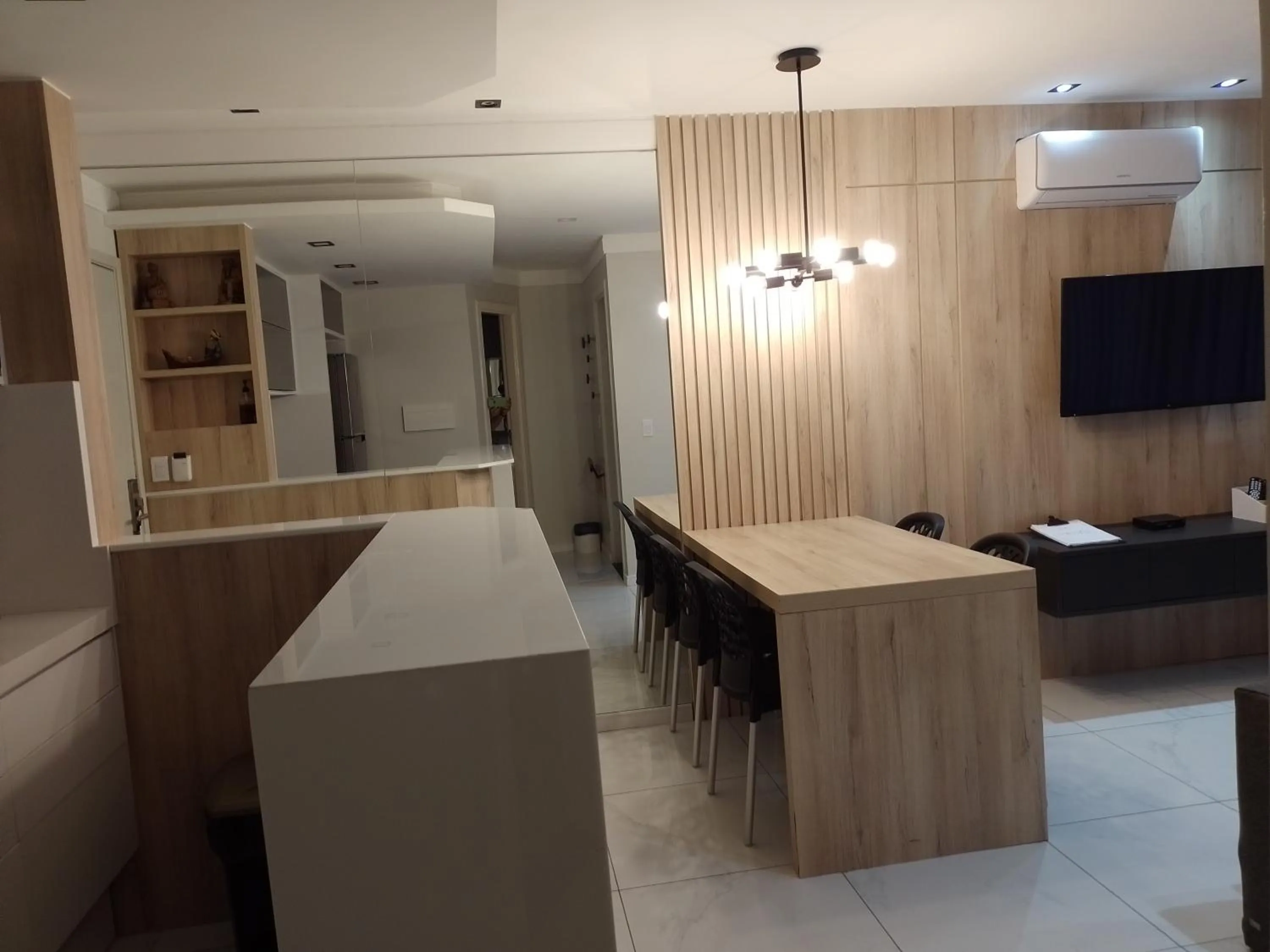 Kitchen or kitchenette in Ponta Negra Beach Flat Prime