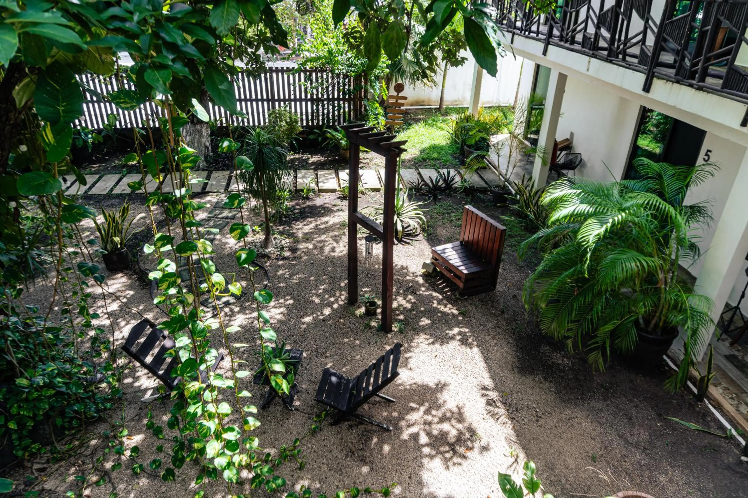 Garden view in Hotel Brisas Bacalar