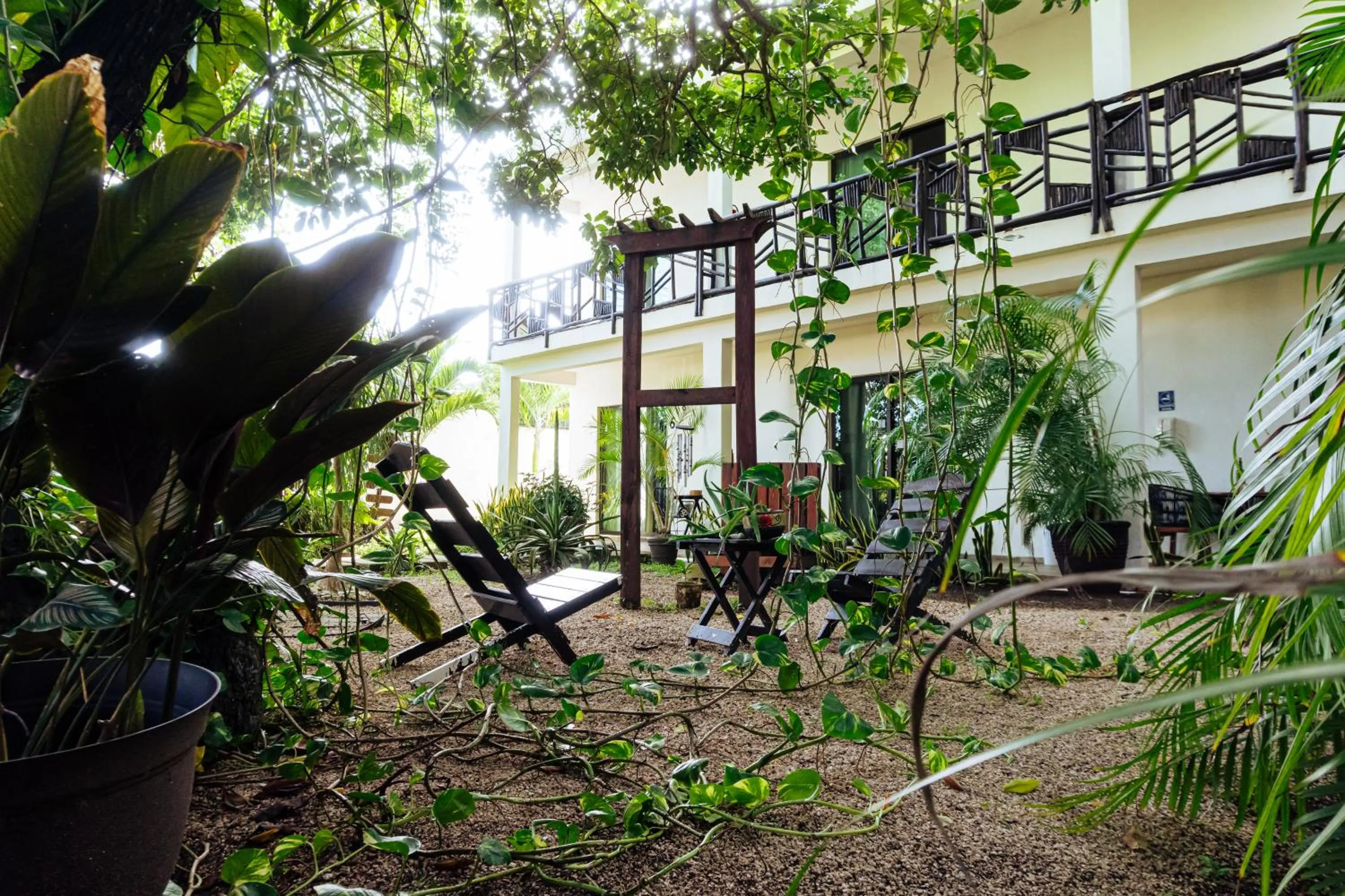 Garden view in Hotel Brisas Bacalar