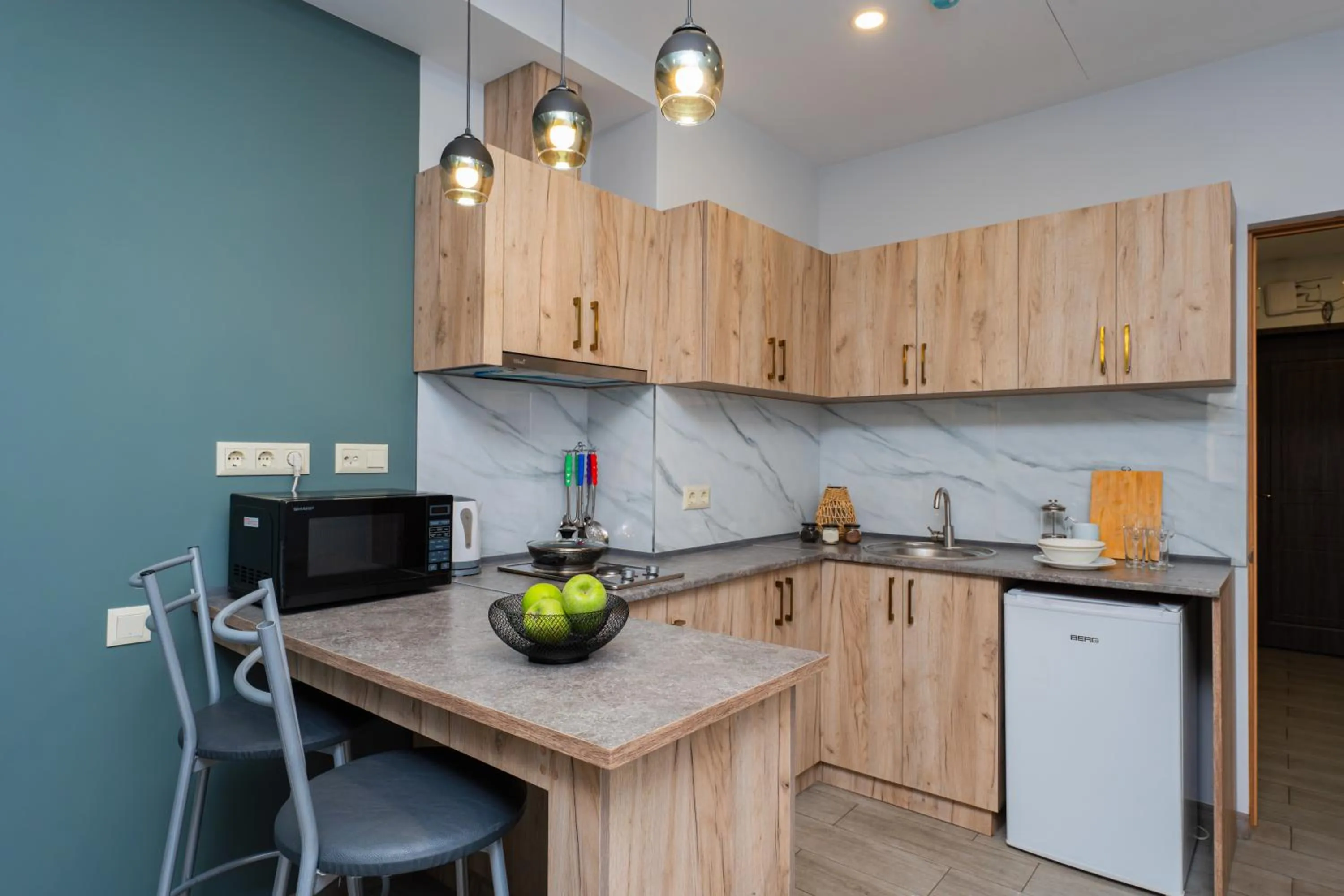 Kitchen or kitchenette in Apart-hotel on Koghbatsi 16