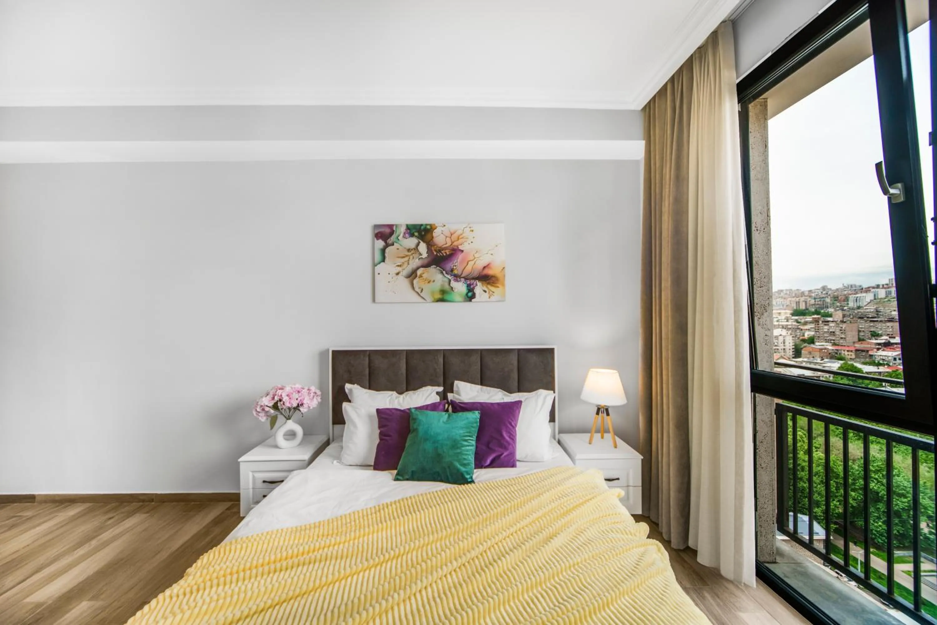 Bedroom, Bed in Apart-hotel on Koghbatsi 16