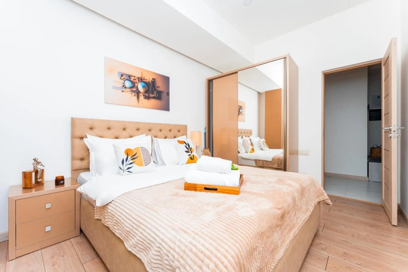 Bedroom, Bed in Apart-hotel on Koghbatsi 16