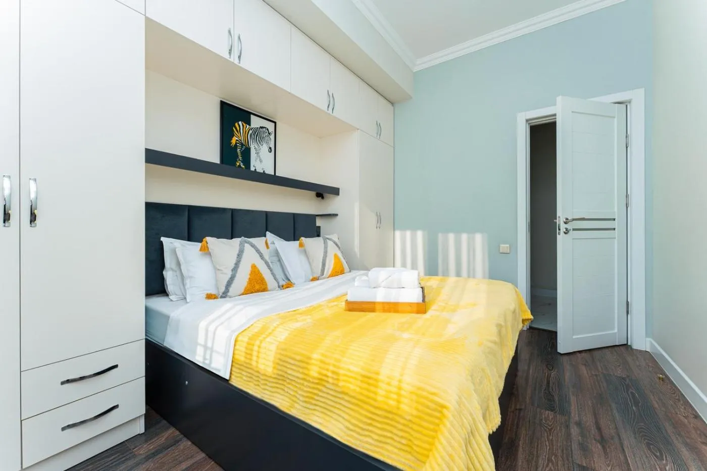 Bedroom, Bed in Apart-hotel on Koghbatsi 16