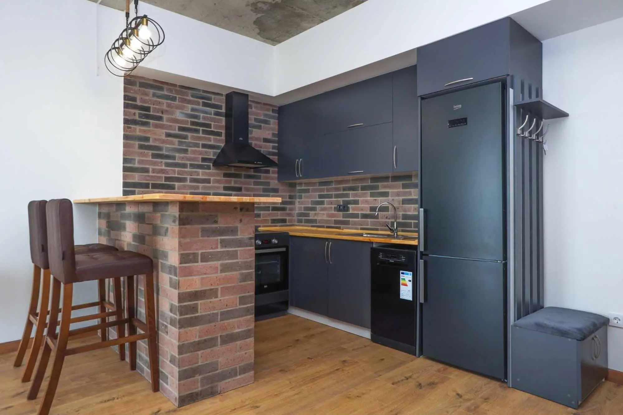 Kitchen or kitchenette in Apart-hotel on Koghbatsi 16