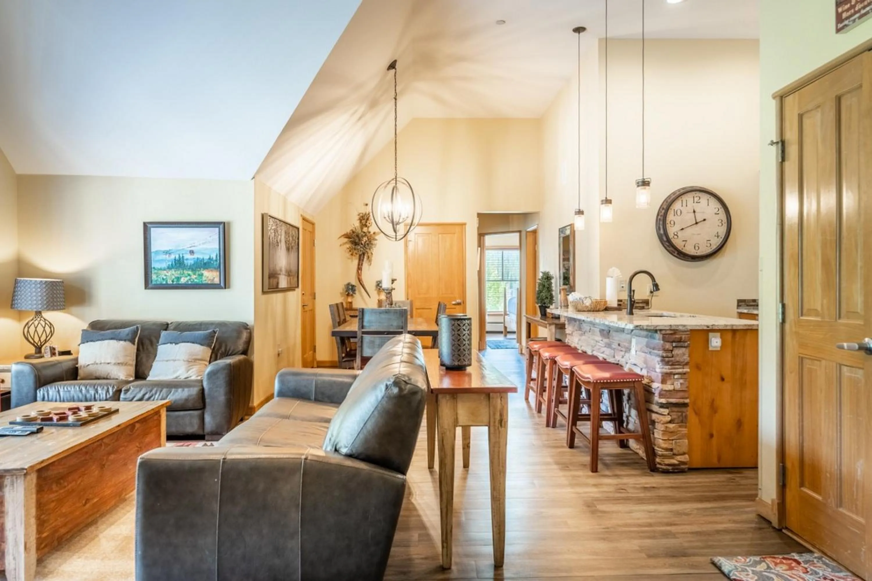 Living room in Jackpine Lodge by Summit County Mountain Retreats