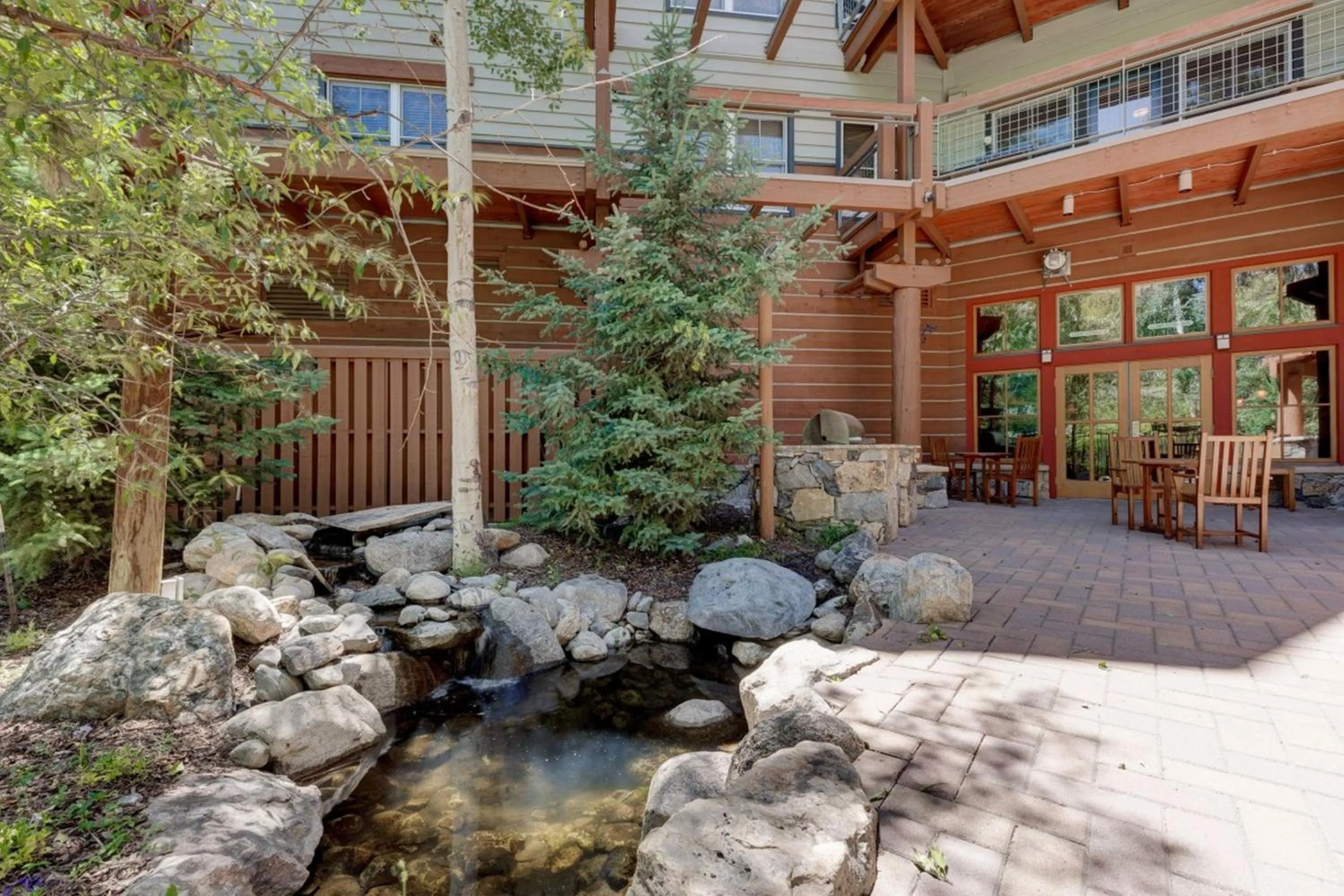 Patio in Jackpine Lodge by Summit County Mountain Retreats