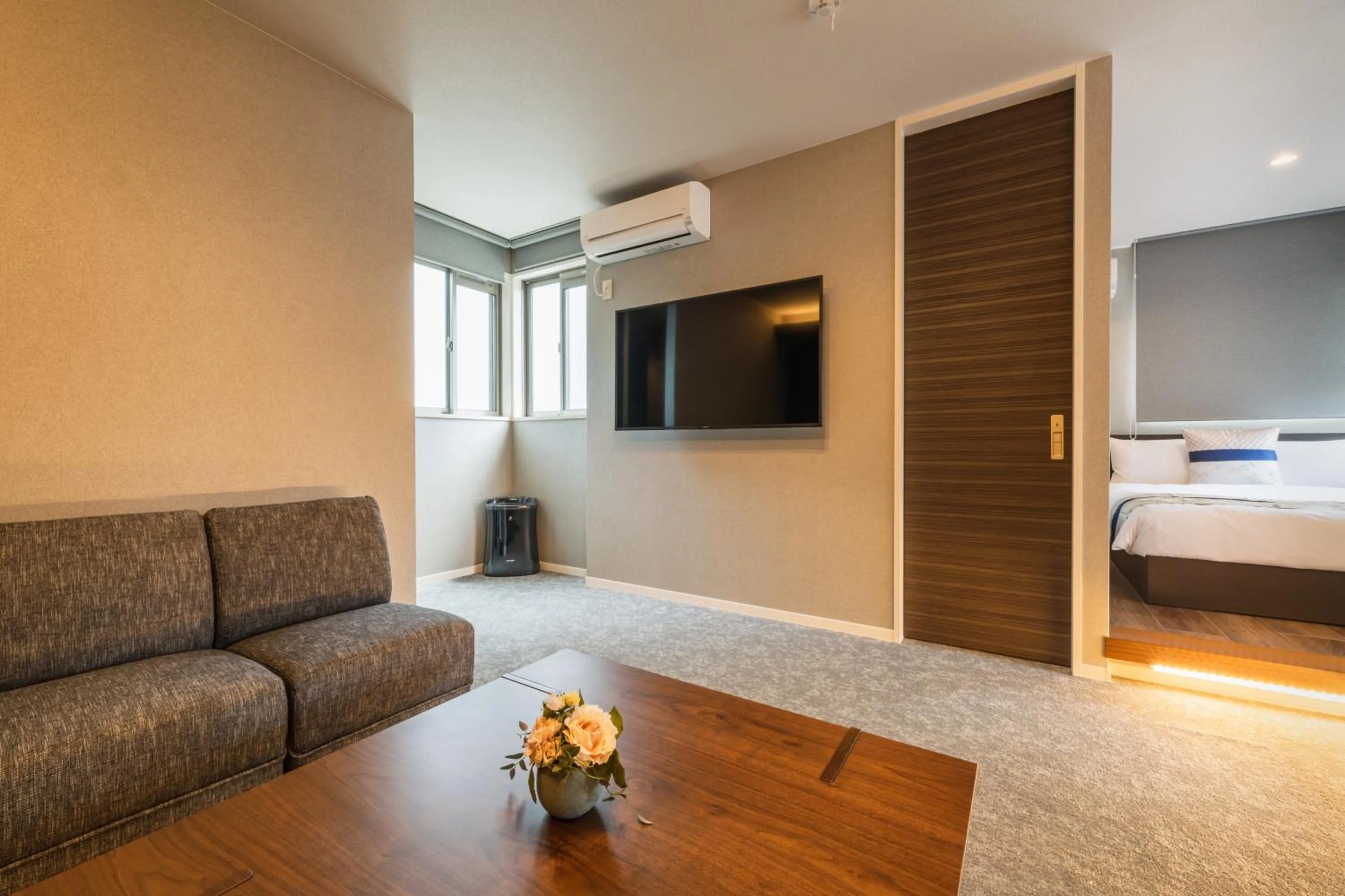 Photo of the whole room, Bed in GRAND BASE Nagasaki Chukagai